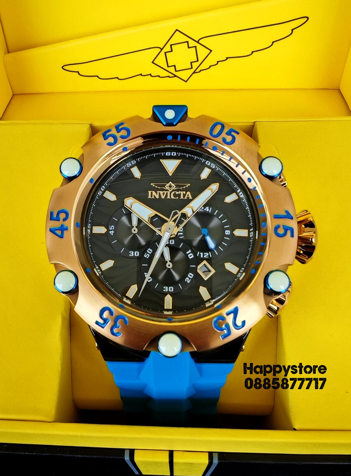 INVICTA Velmore Gold/Blue 54 mm