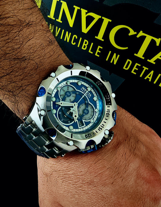 INVICTA Venom Reserve Silver blue dial 54 мм