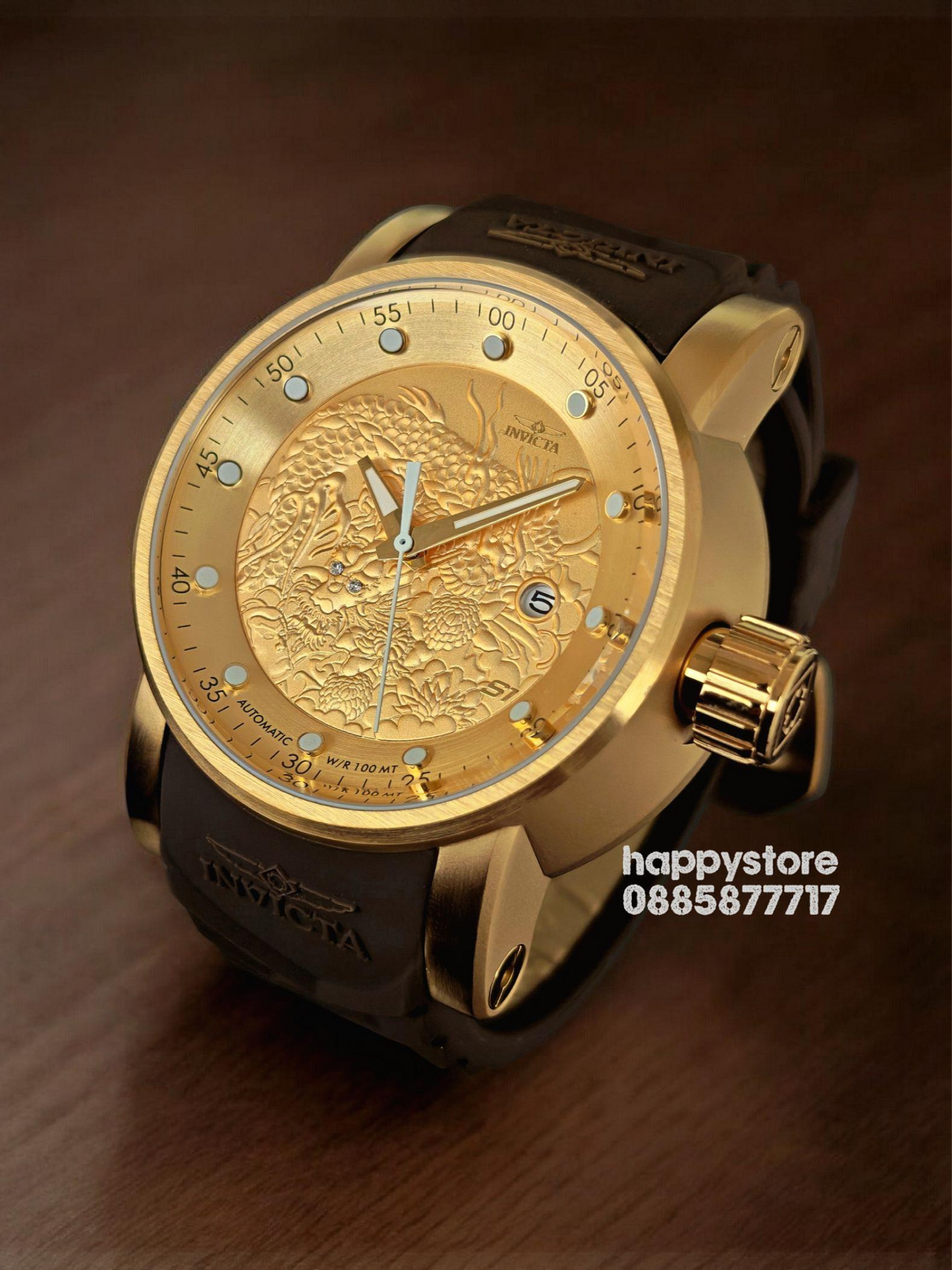 INVICTA Yakuza Gold/Brown automatic 48 mm