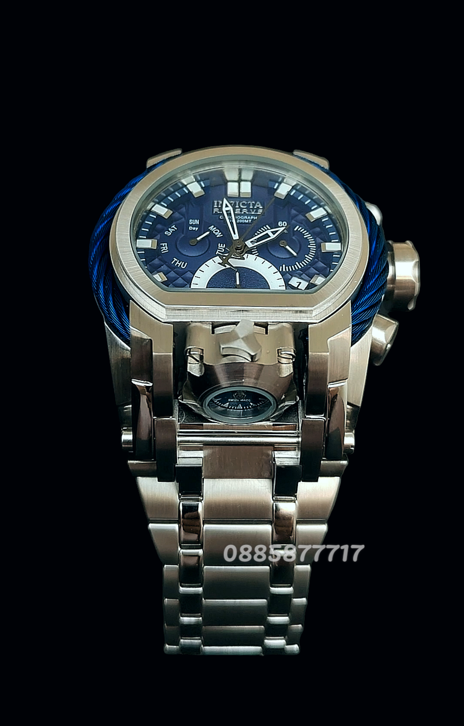 INVICTA Bolt Zeus Silver and Blue 52 mm
