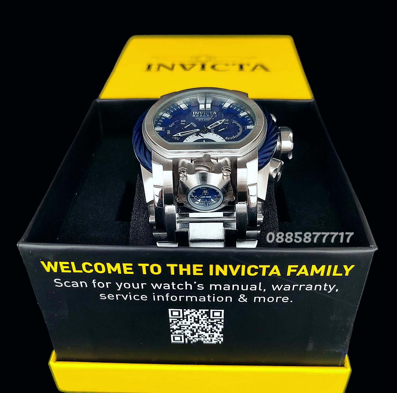 INVICTA Bolt Zeus Silver and Blue 52 mm