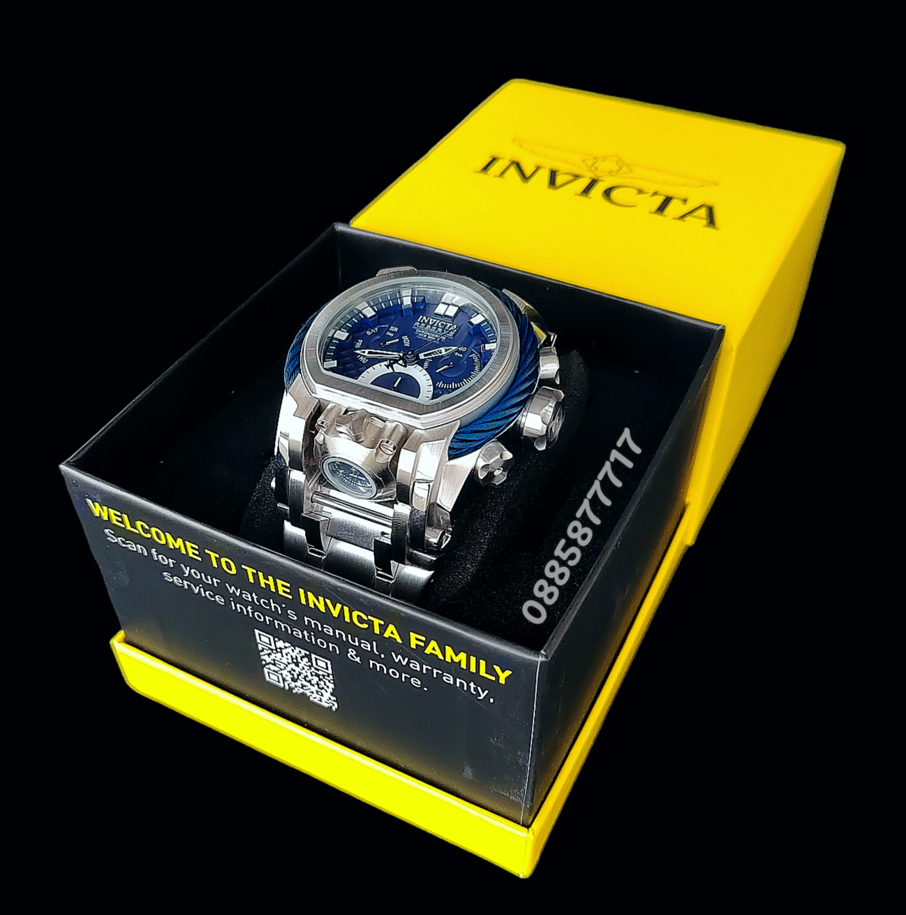 INVICTA Bolt Zeus Silver and Blue 52 mm