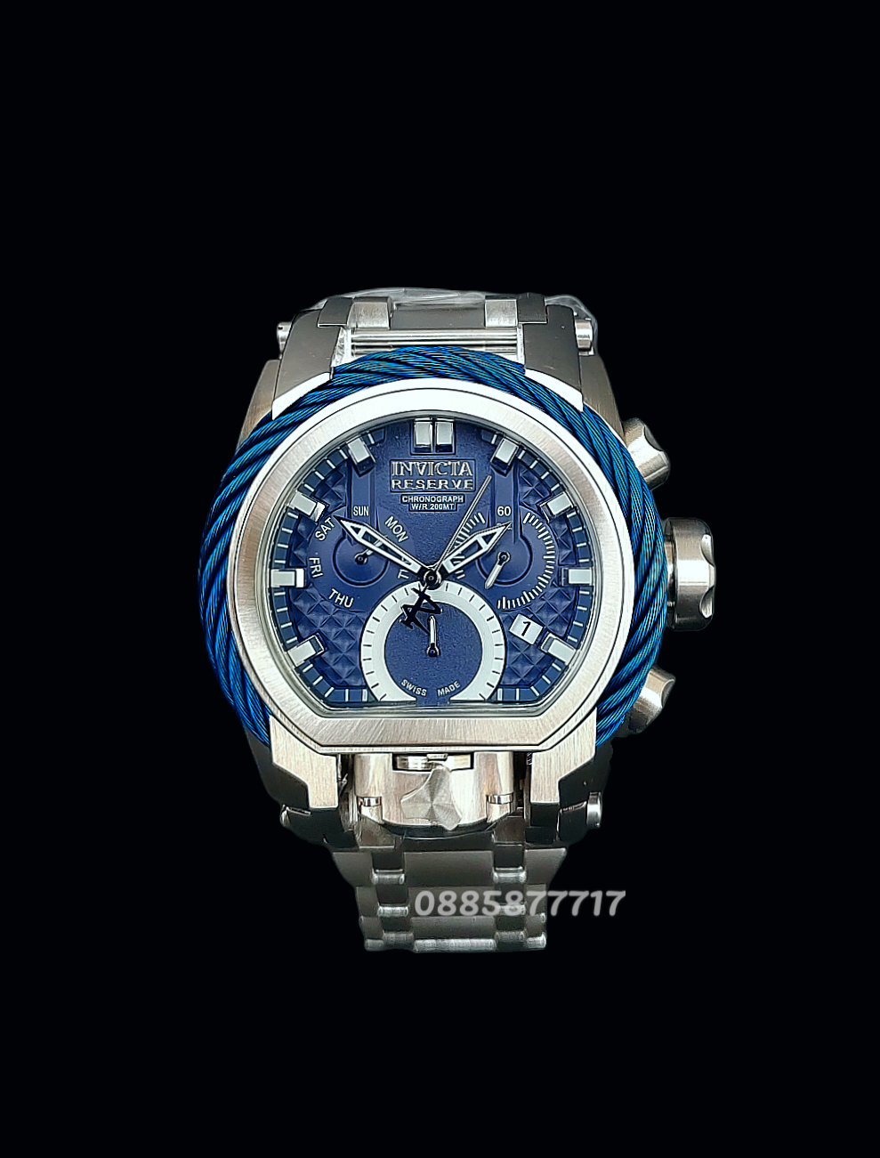 INVICTA Bolt Zeus Silver and Blue 52 mm