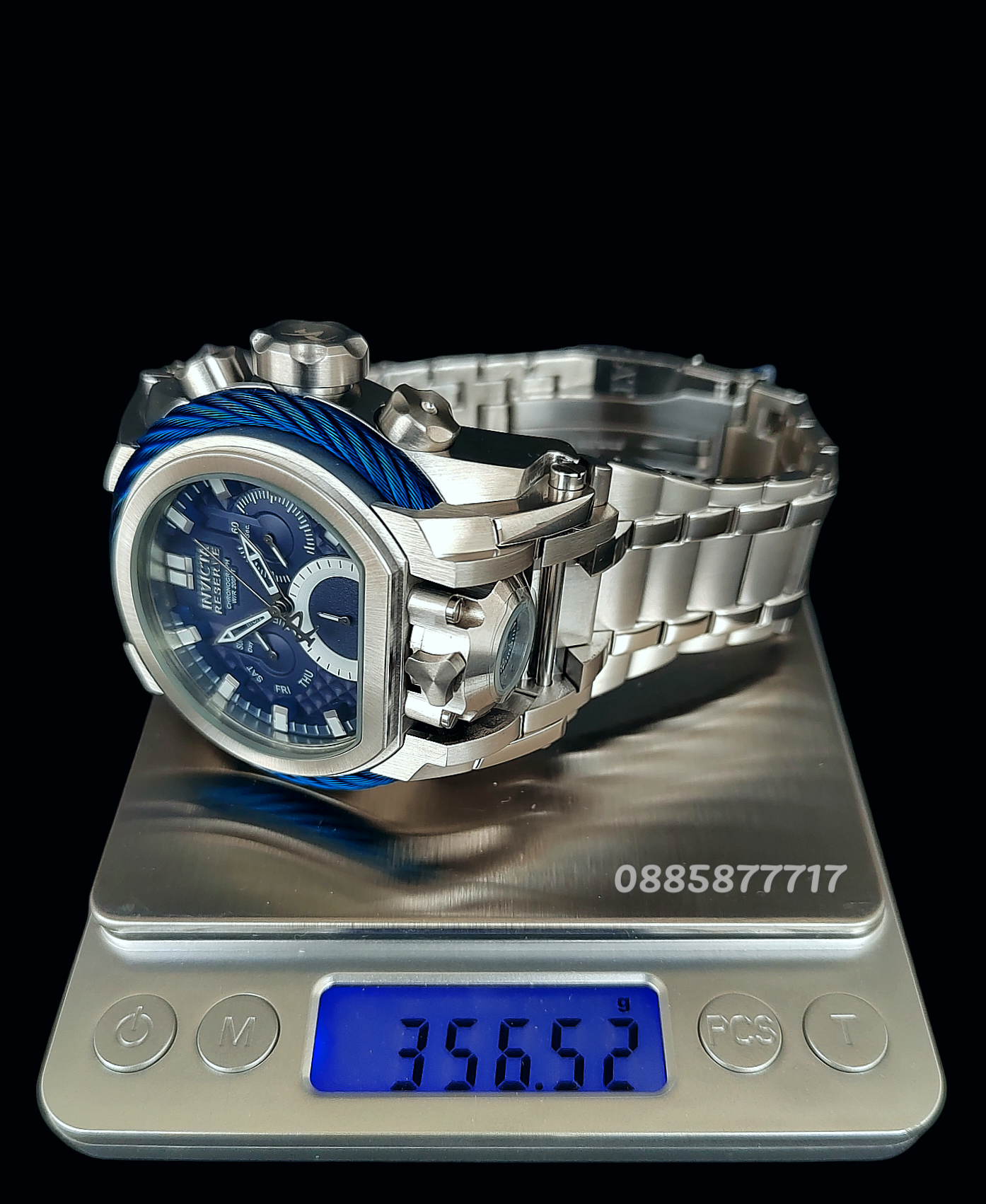 INVICTA Bolt Zeus Silver and Blue 52 mm