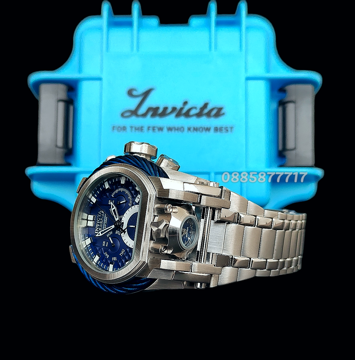 INVICTA Bolt Zeus Silver and Blue 52 mm