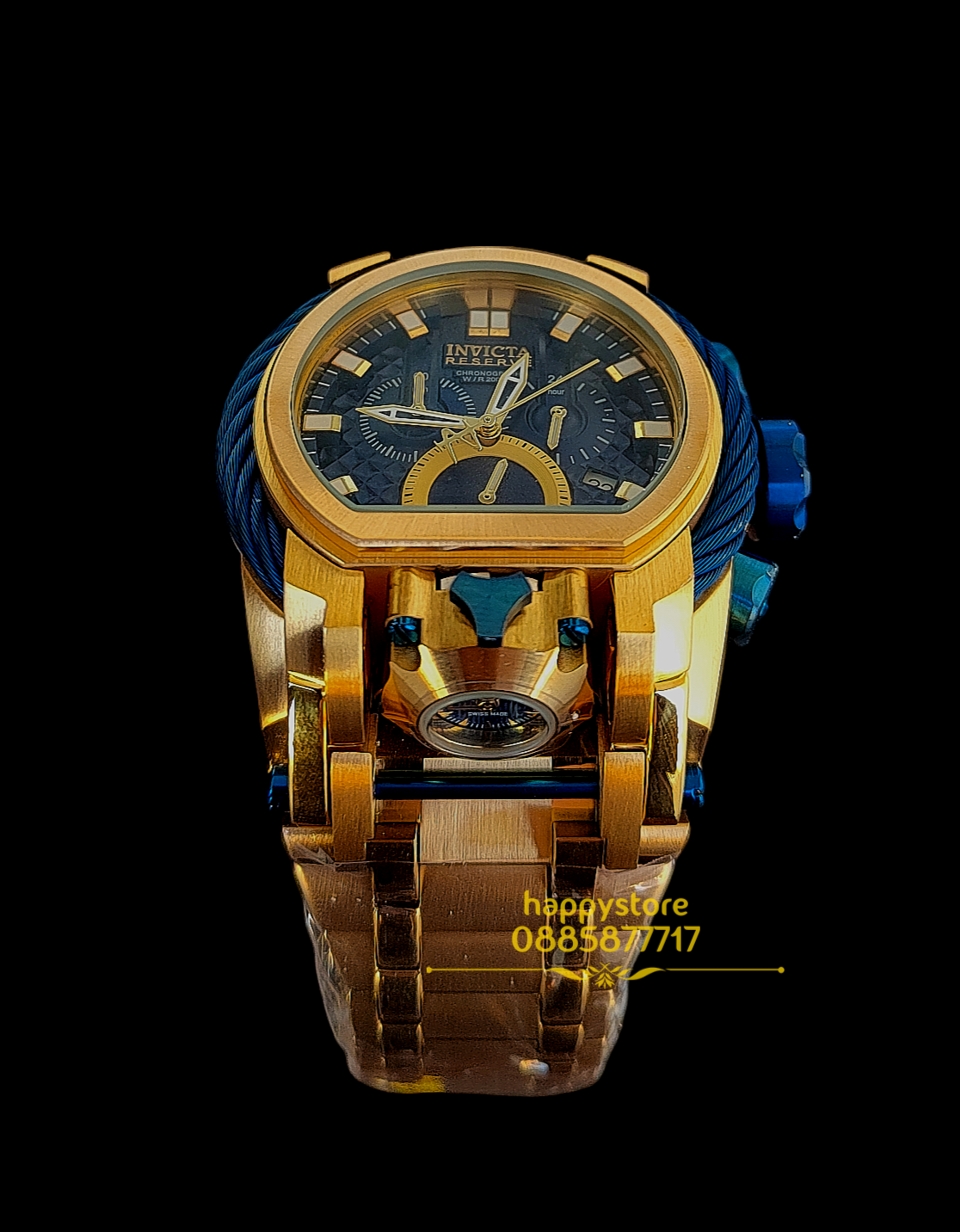 INVICTA Bolt Zeus Magnum Gold and Blue 52 mm