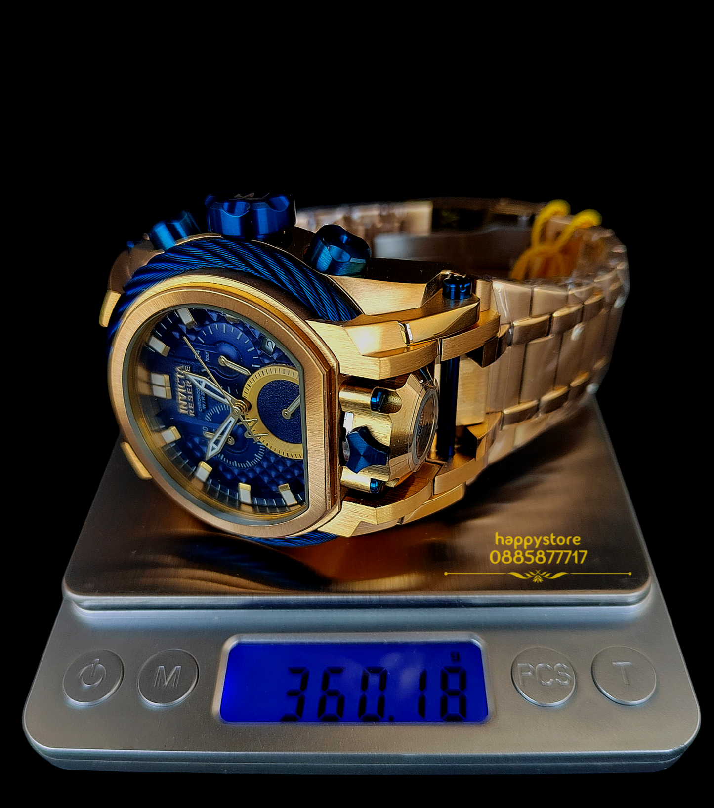 INVICTA Bolt Zeus Magnum Gold and Blue 52 mm