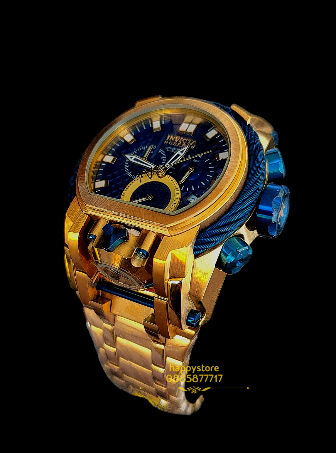 INVICTA Bolt Zeus Magnum Gold and Blue 52 mm