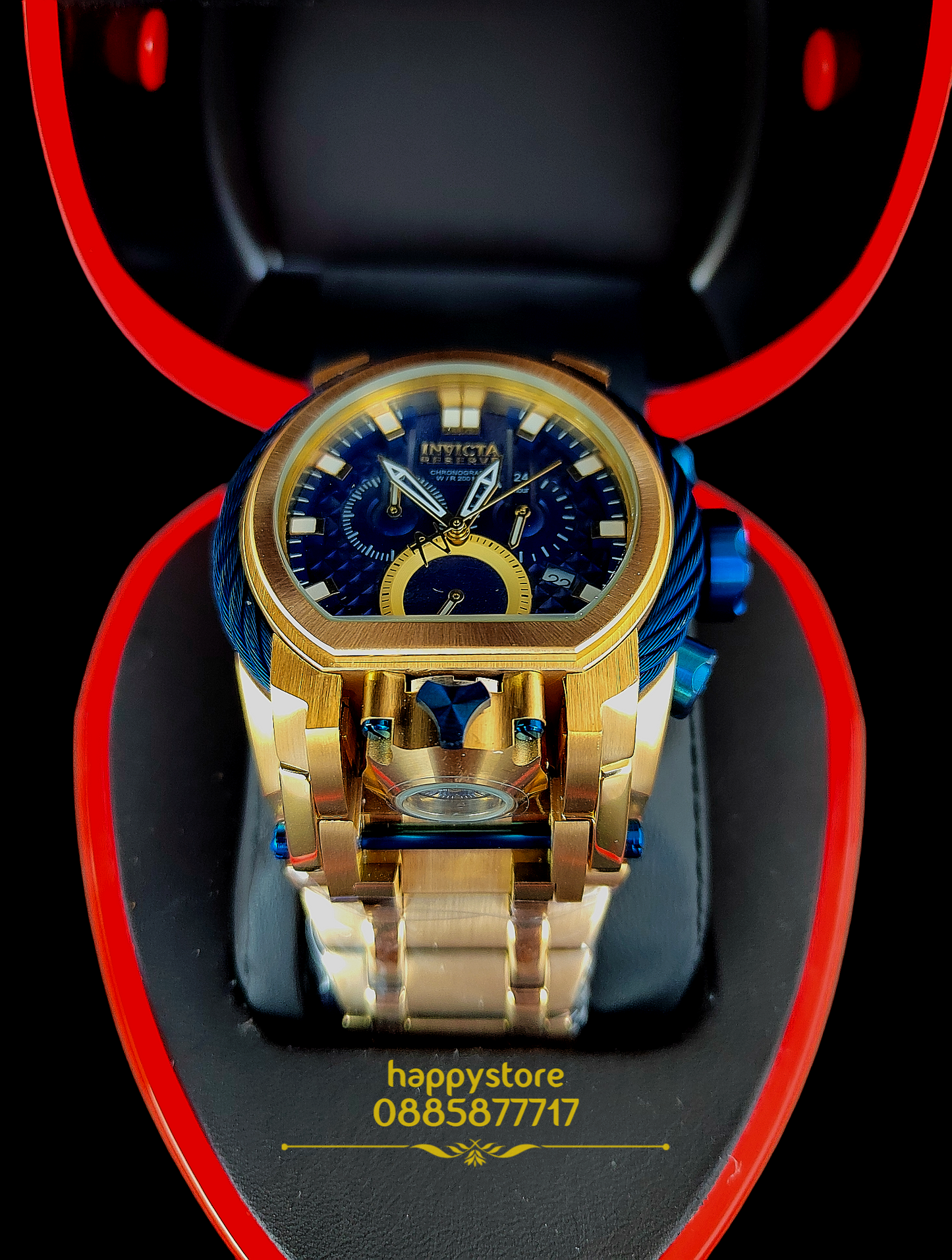 INVICTA Bolt Zeus Magnum Gold and Blue 52 mm