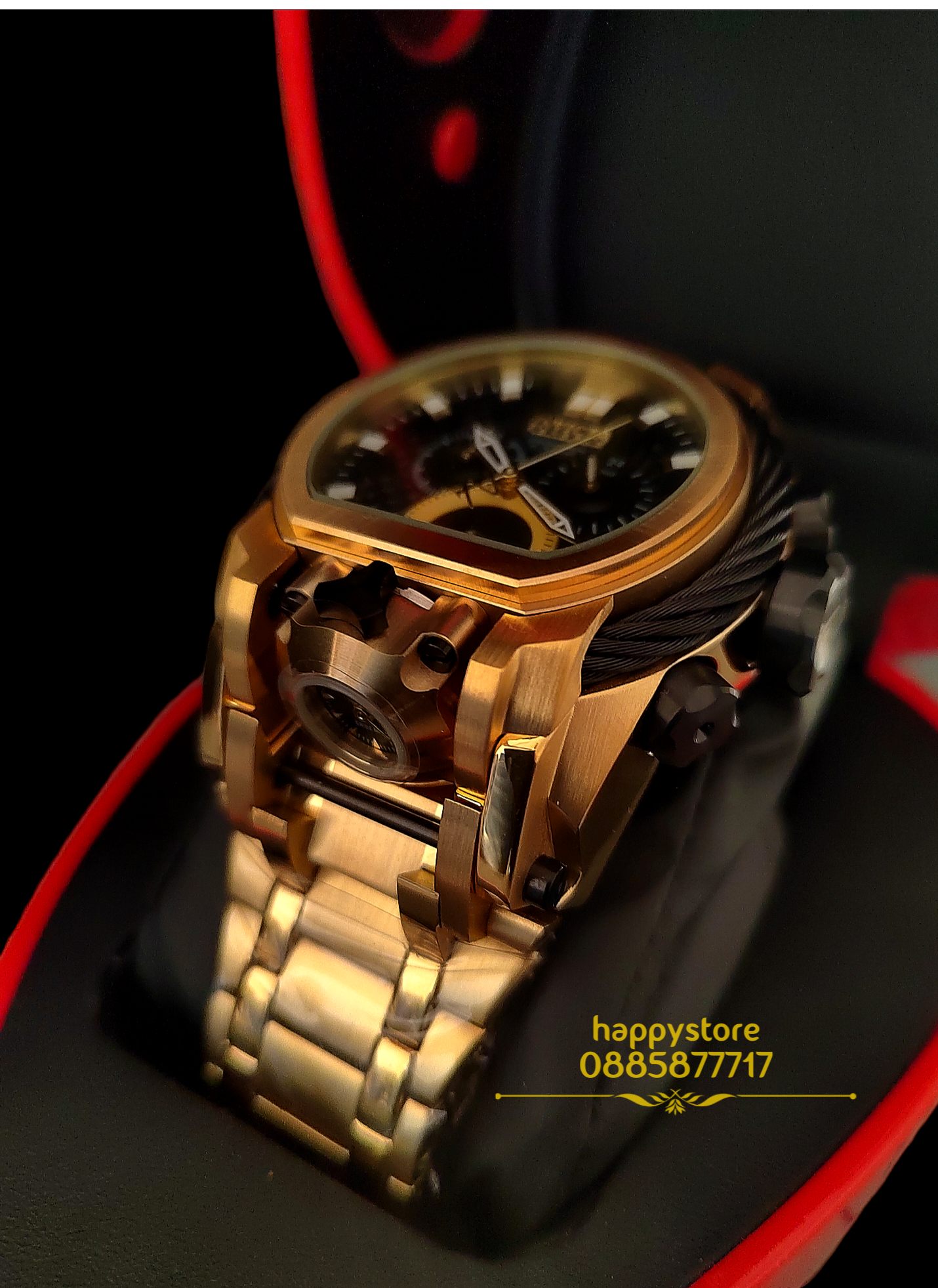 INVICTA Magnum Gold and Black 52 mm