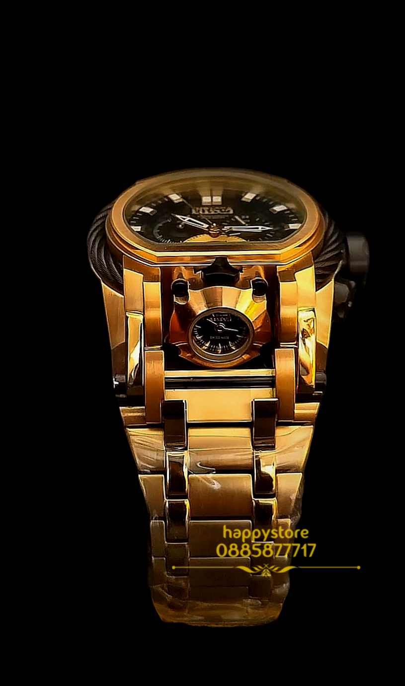 INVICTA Magnum Gold and Black 52 mm
