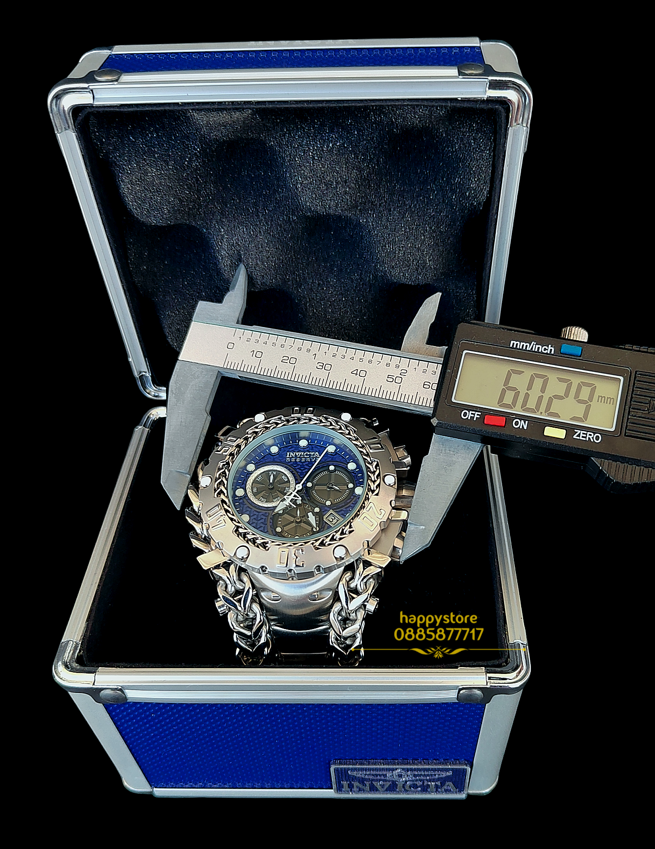 INVICTA Gladiator Silver blue dial 60 mm