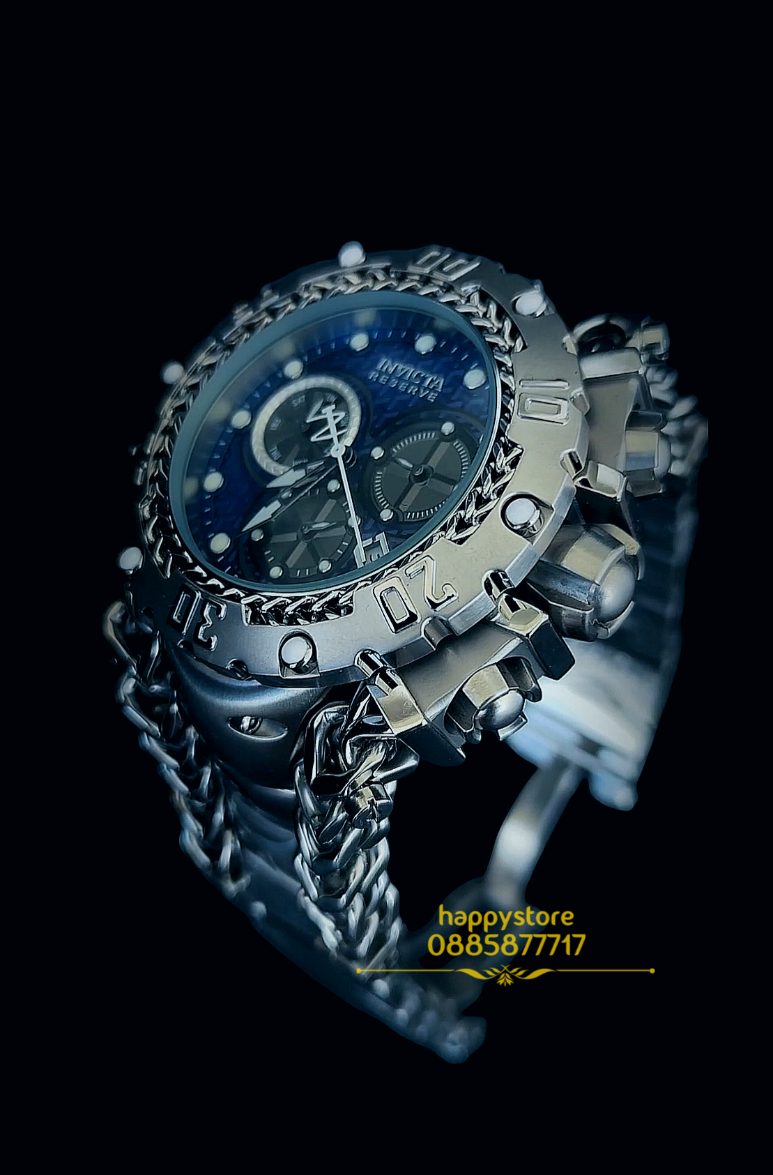 INVICTA Gladiator Silver blue dial 60 mm