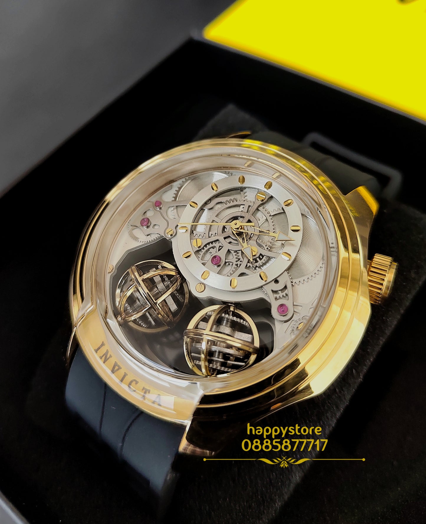 INVICTA Specialty Skeleton Gold and Black 46 mm