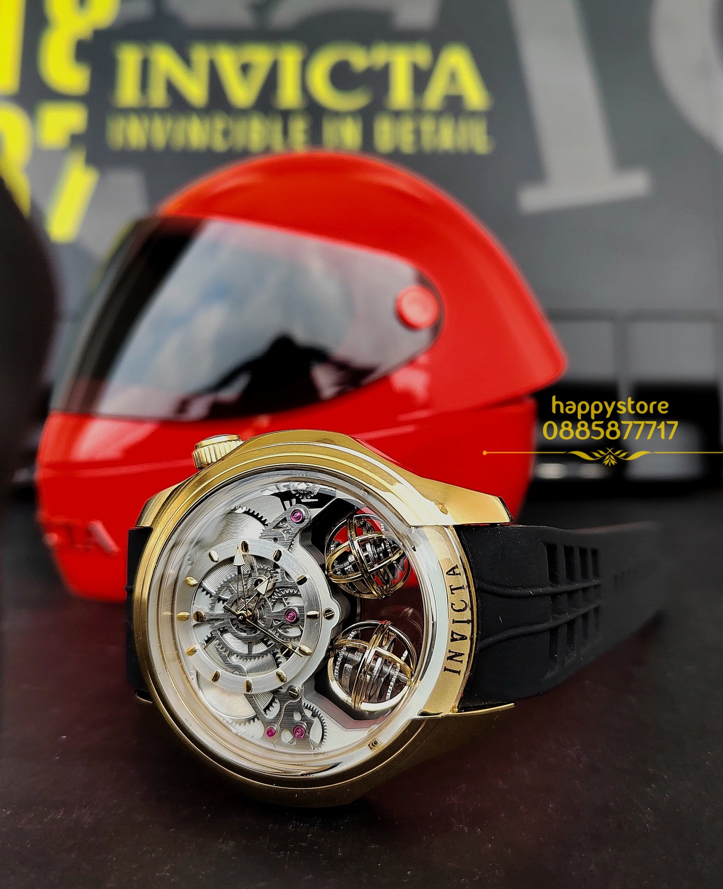INVICTA Specialty Skeleton Gold and Black 46 mm