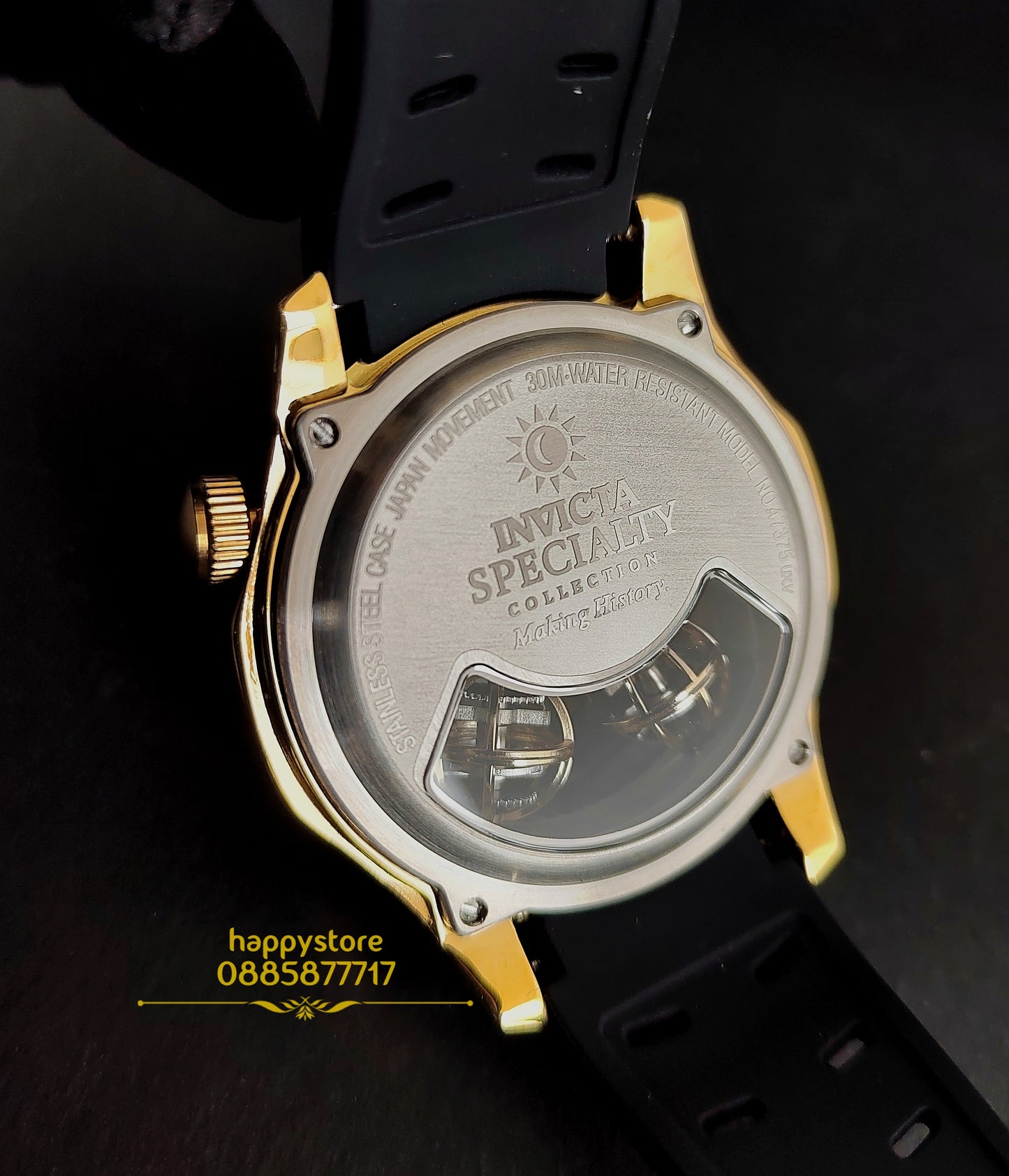 INVICTA Specialty Skeleton Gold and Black 46 mm