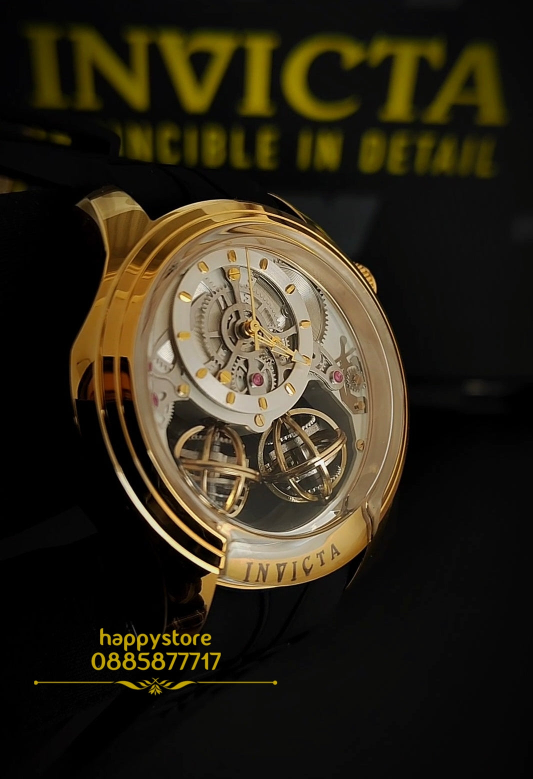 INVICTA Specialty Skeleton Gold and Black 46 mm