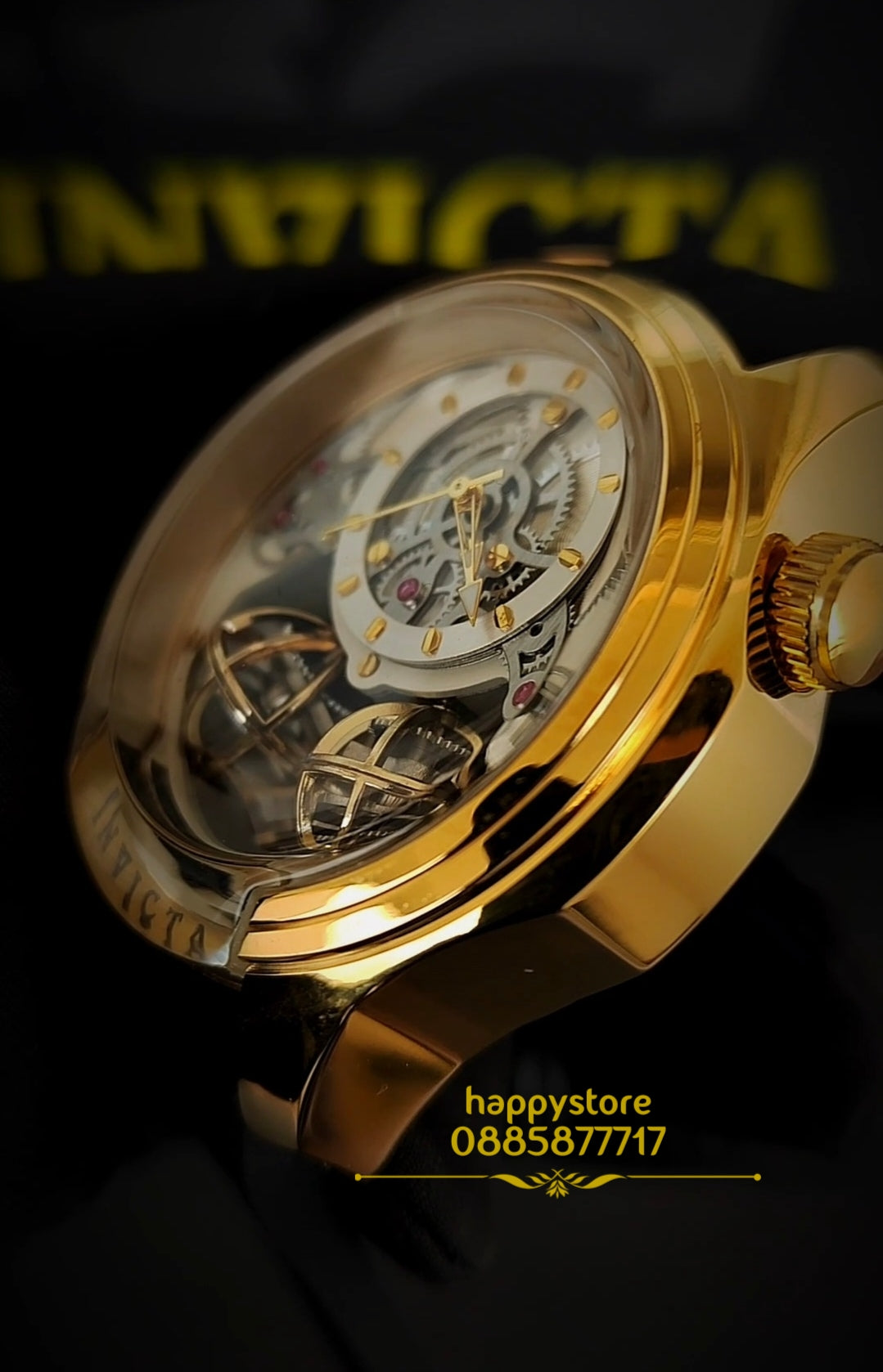 INVICTA Specialty Skeleton Gold and Black 46 mm
