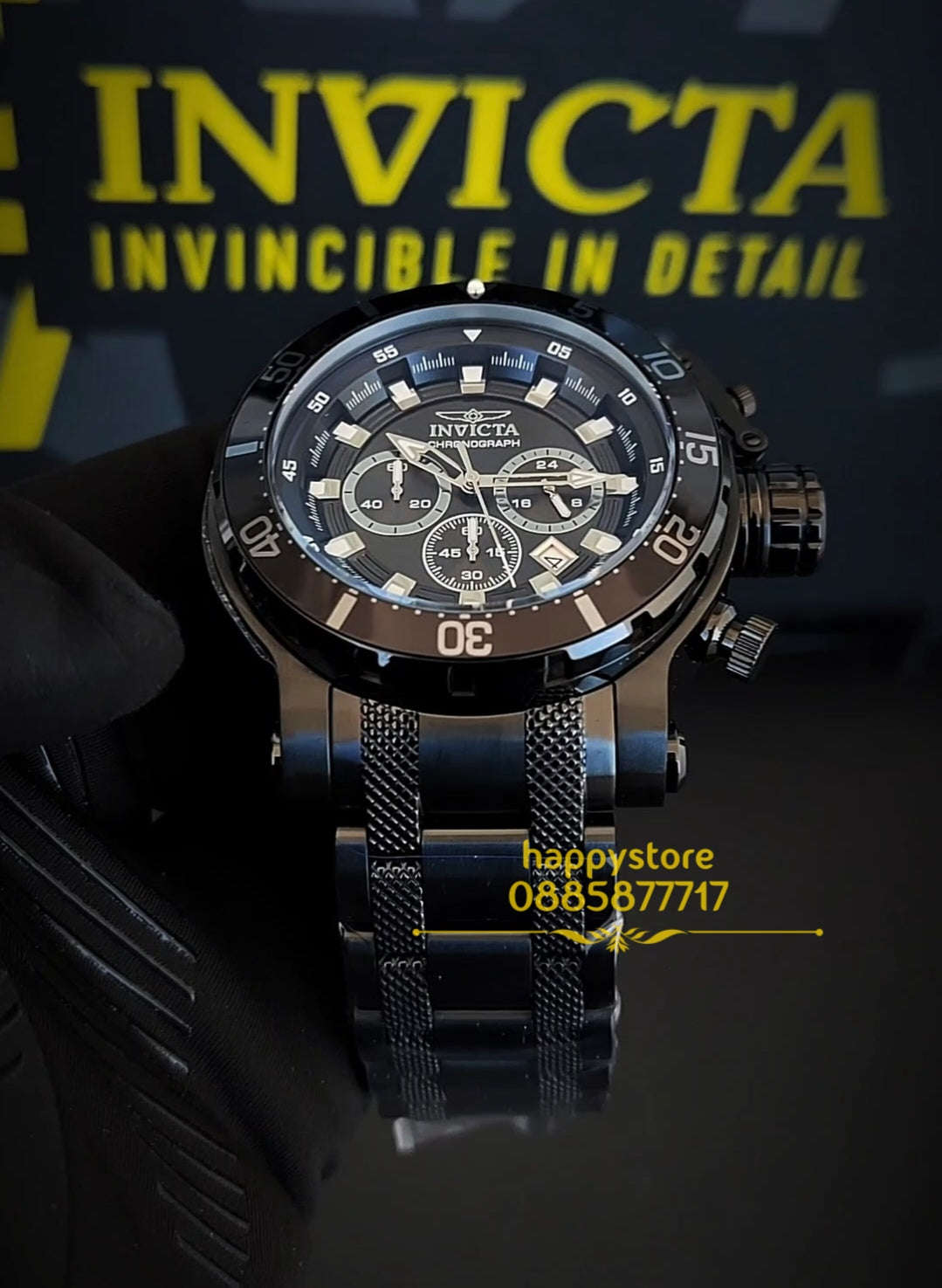INVICTA Chronograph Full Metal black 52 mm
