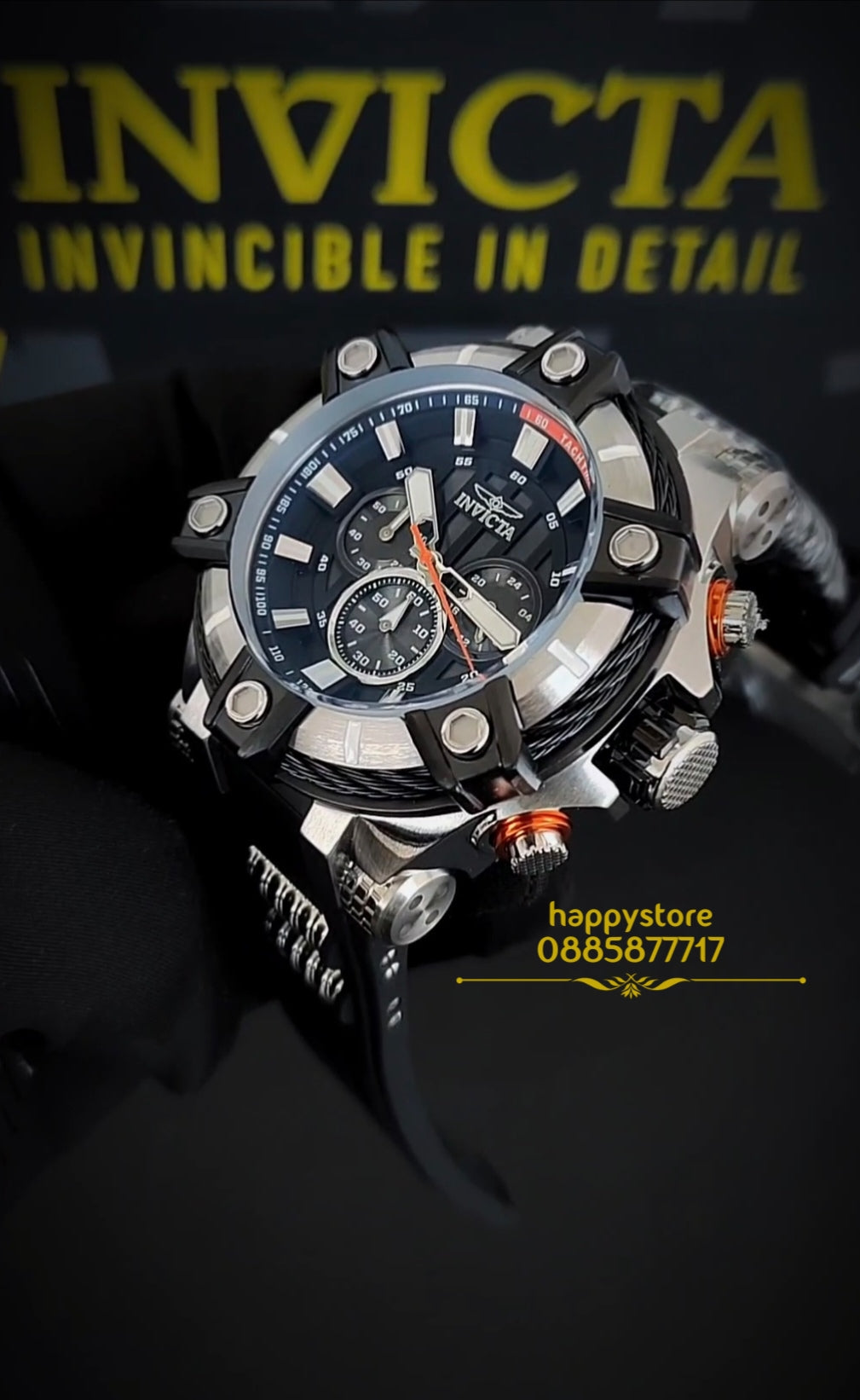 INVICTA Bolt Gunmetal Silver 52 mm