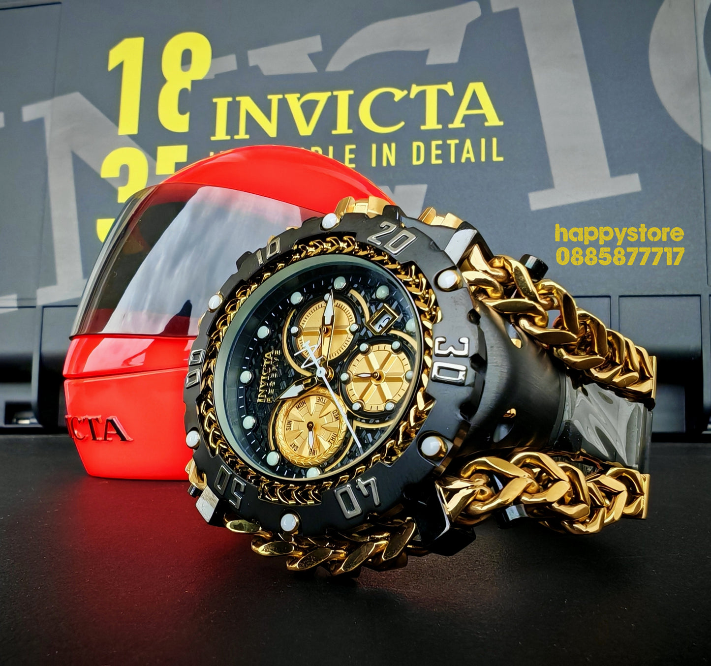 INVICTA Gladiator Black/Gold 60 mm