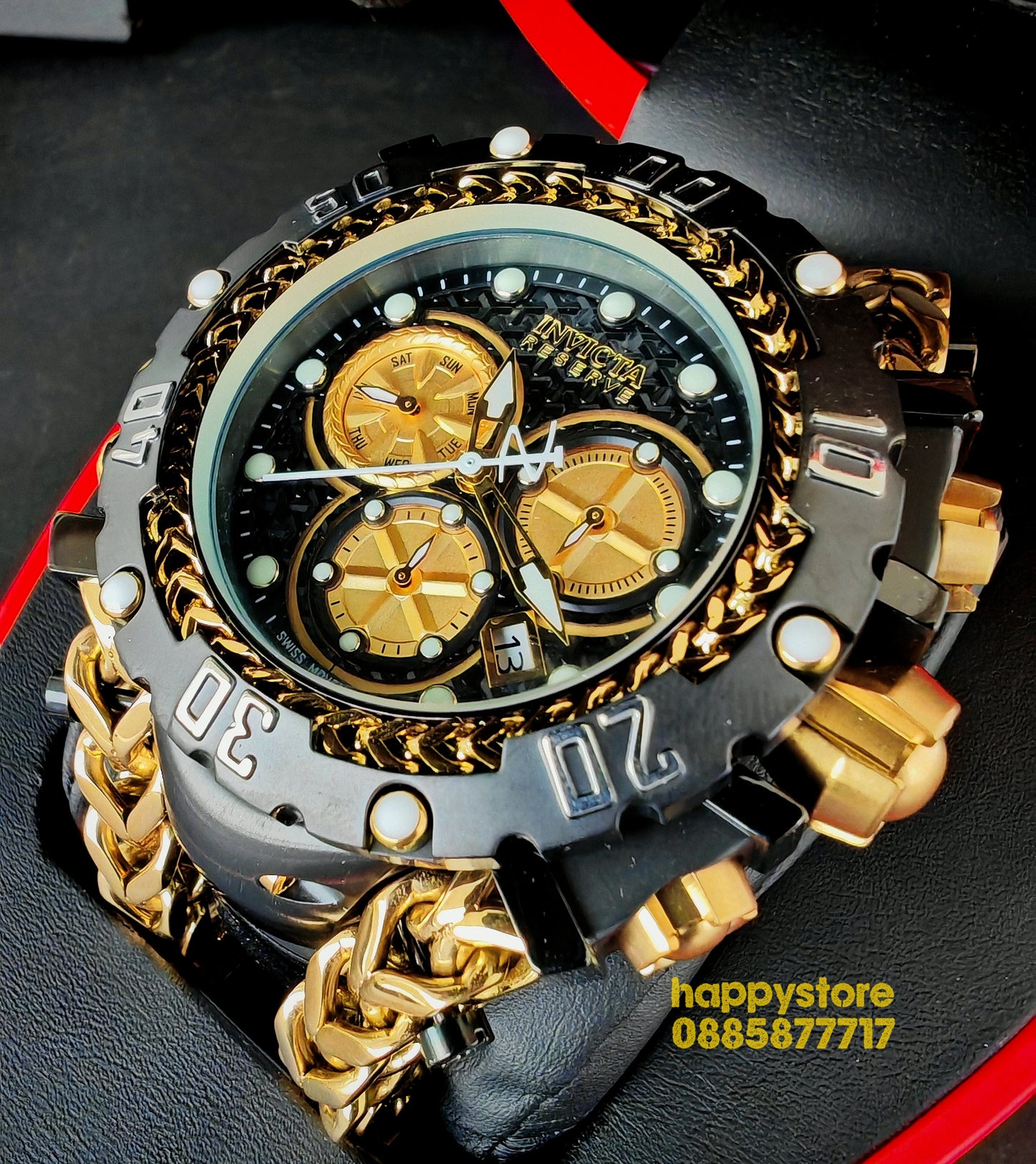 INVICTA Gladiator Black/Gold 60 mm
