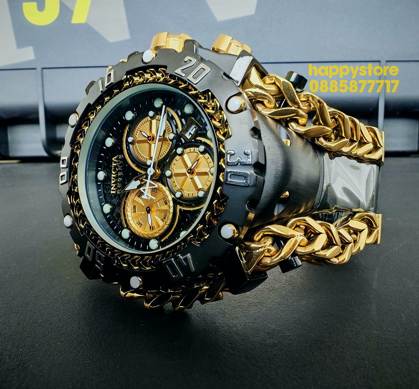 INVICTA Gladiator Black/Gold 60 mm