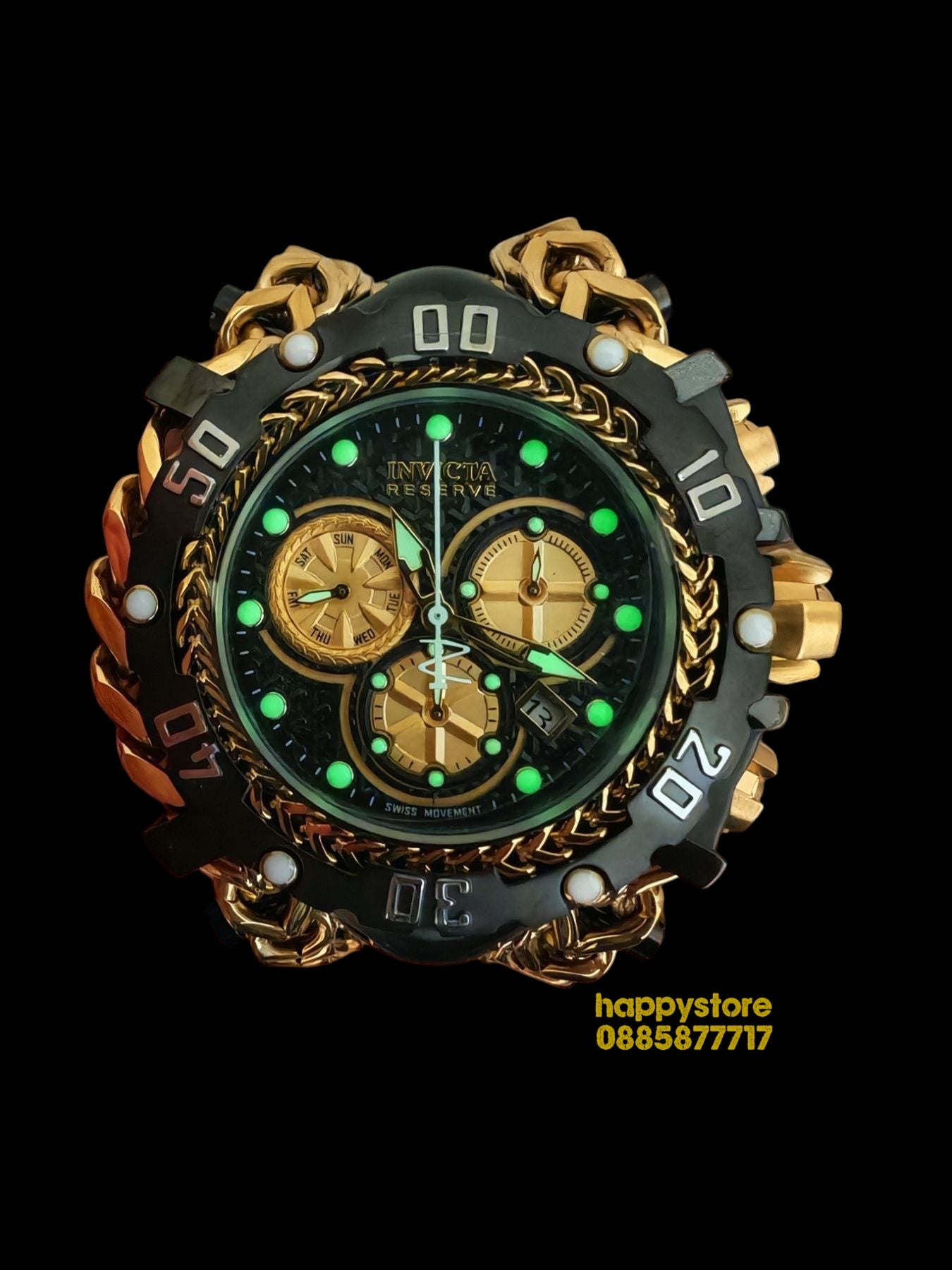INVICTA Gladiator Black/Gold 60 mm