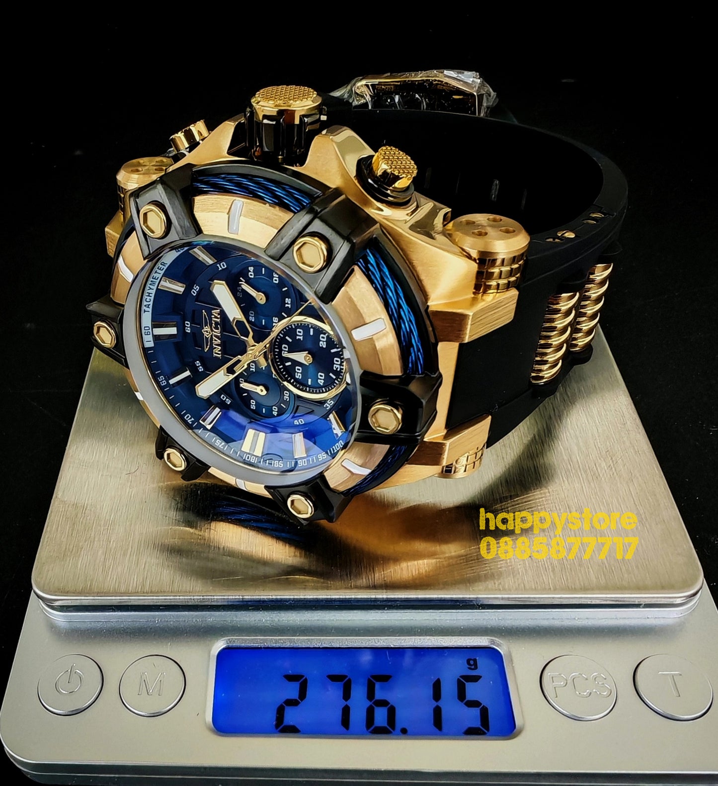 INVICTA Bolt Gunmetal Blue and Gold 52 mm