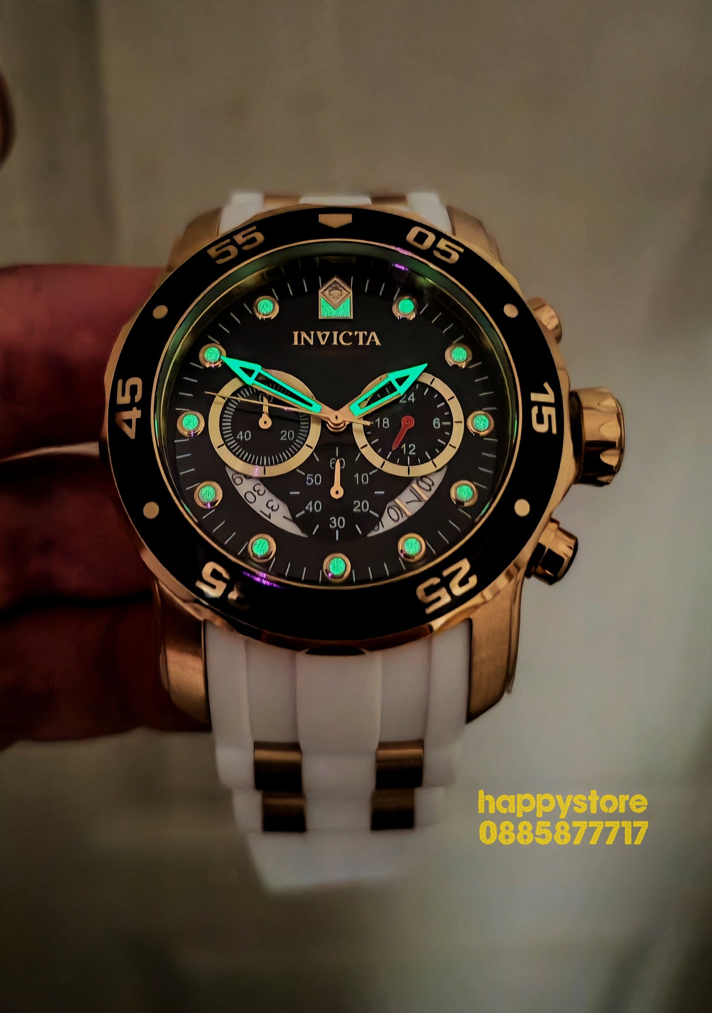 INVICTA Pro Diver SCUBA White and Gold 48 mm