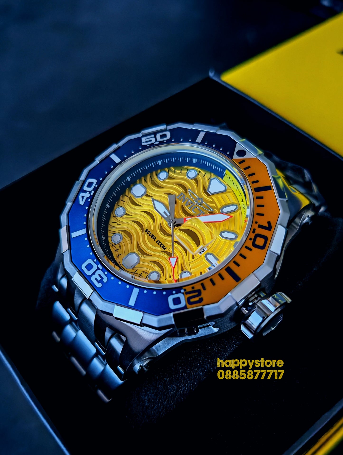 INVICTA Wave Yellow 52 mm