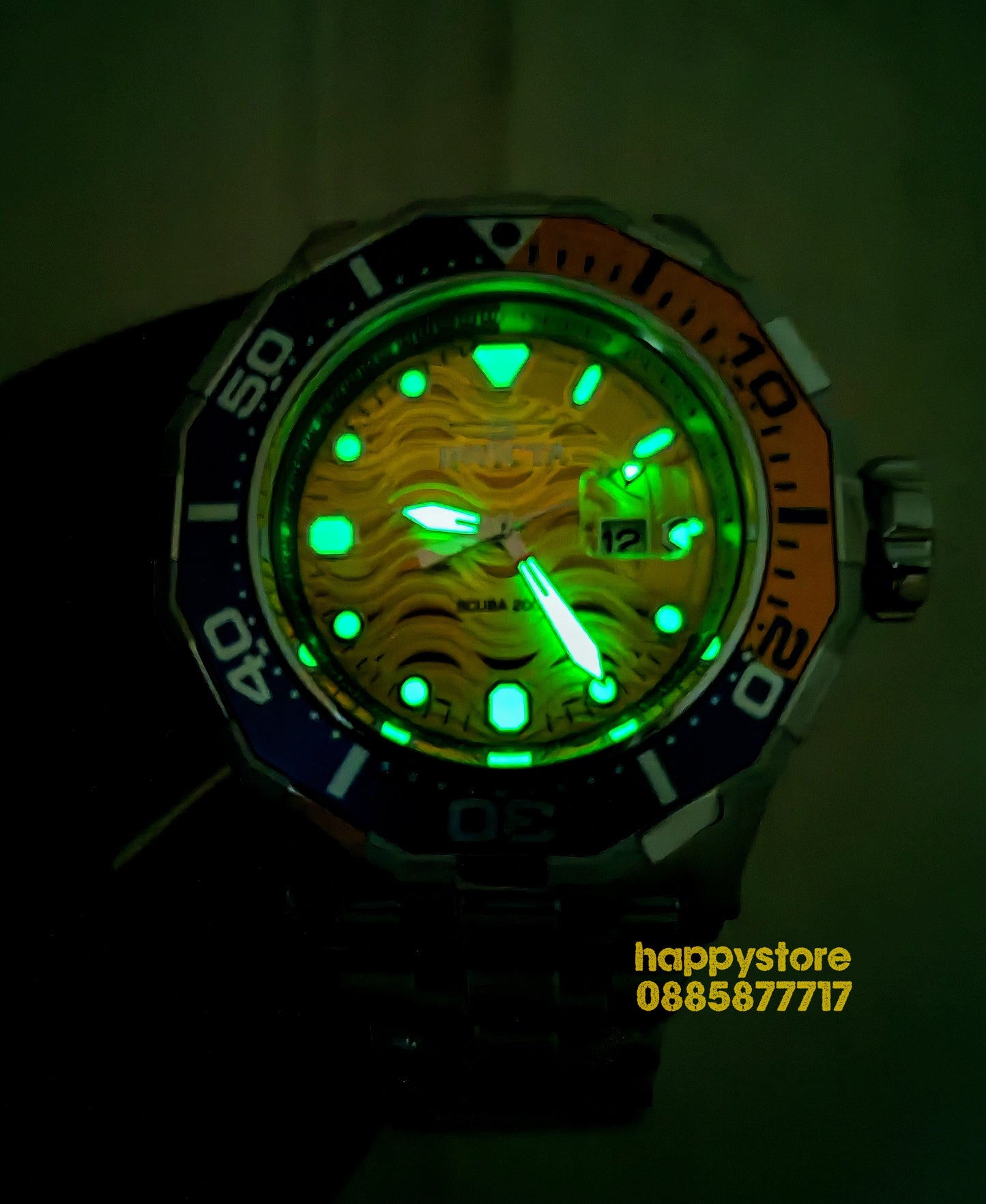 INVICTA Wave Yellow 52 mm
