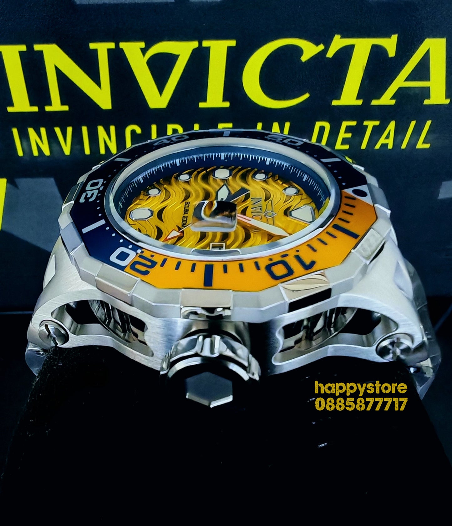 INVICTA Wave Yellow 52 mm