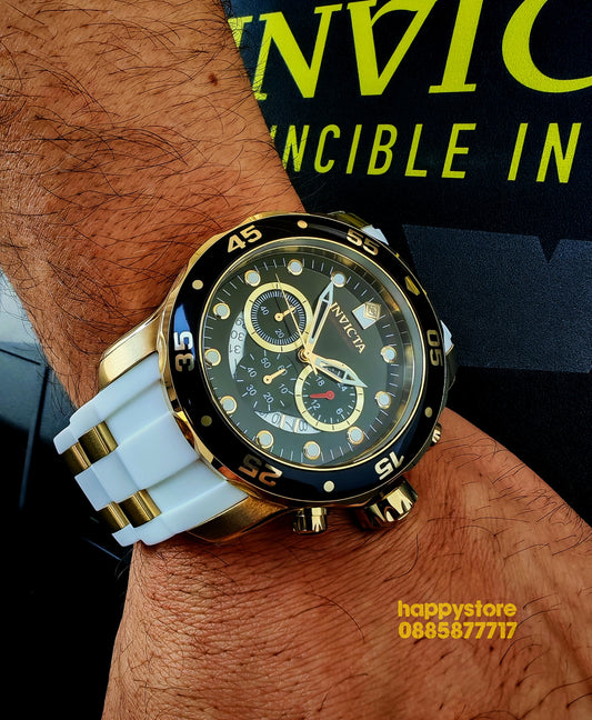 INVICTA Pro Diver SCUBA White and Gold 48 mm