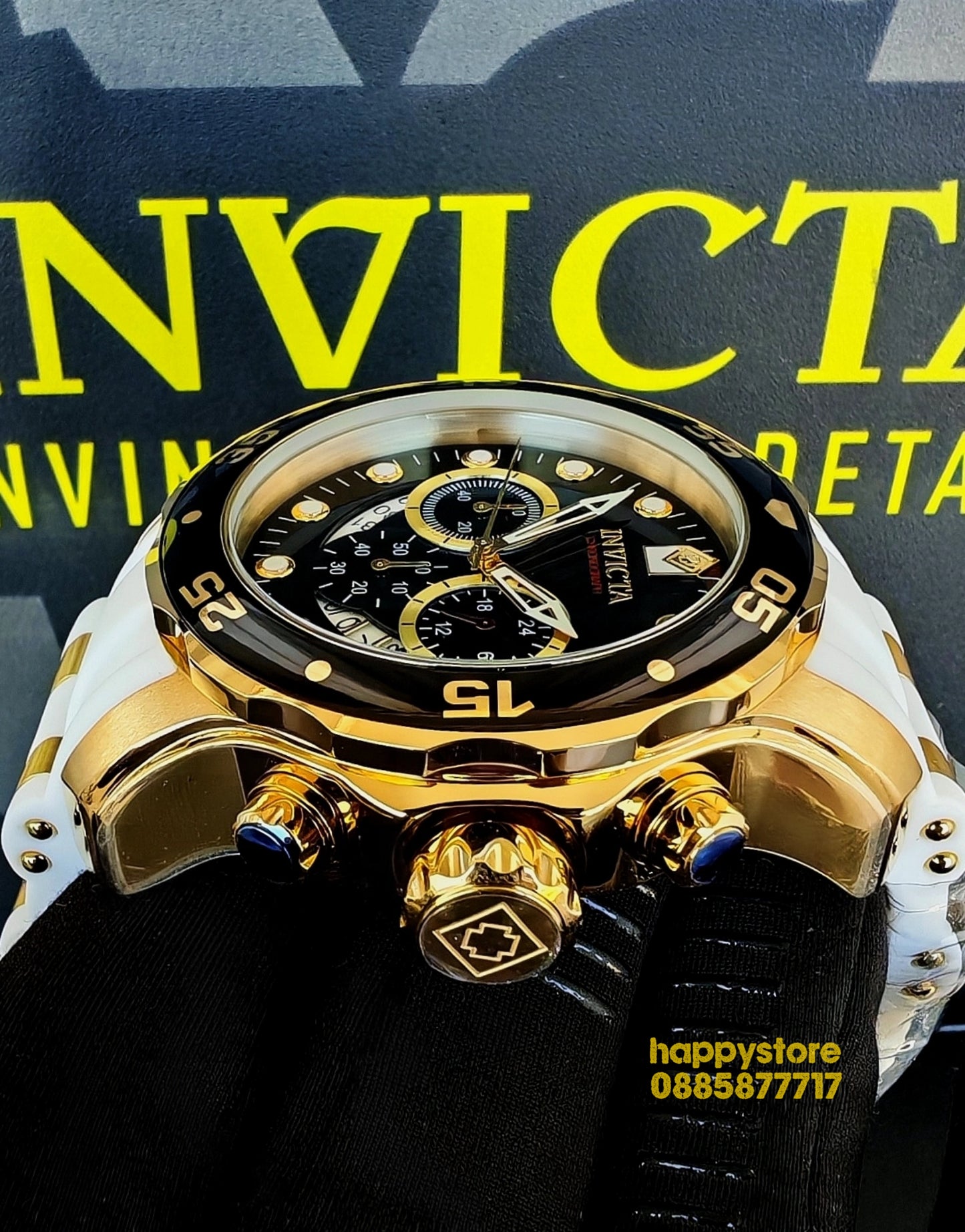 INVICTA Pro Diver SCUBA White and Gold 48 mm