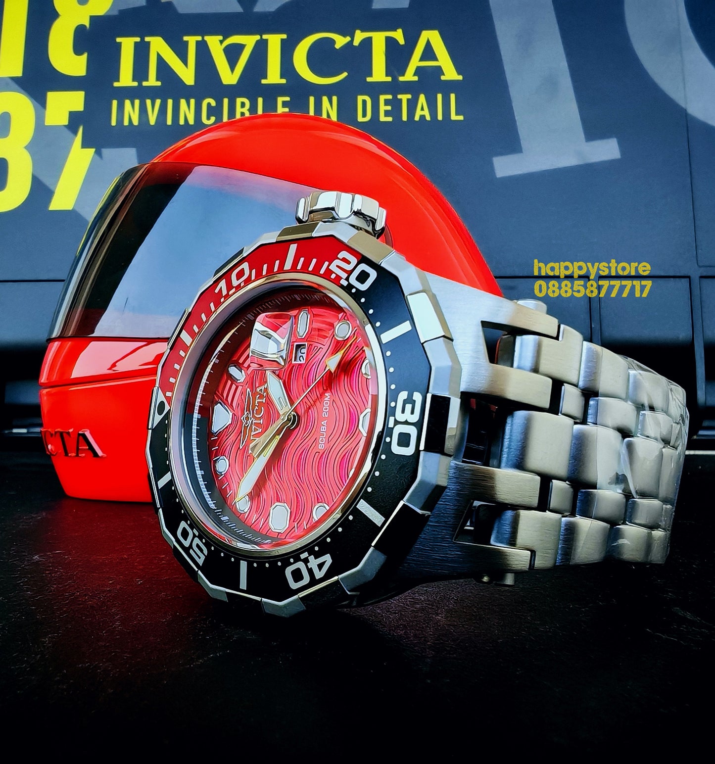 INVICTA Wave Red 52 mm