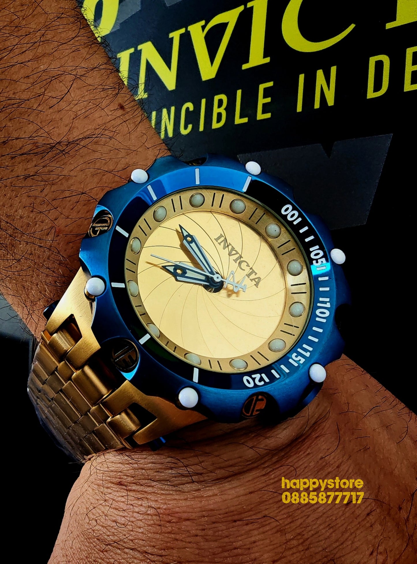 INVICTA Reserve Skeleton automatic Gold 56 mm
