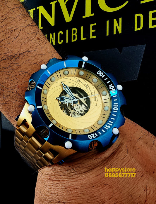 INVICTA Reserve Skeleton automatic Gold 56 mm
