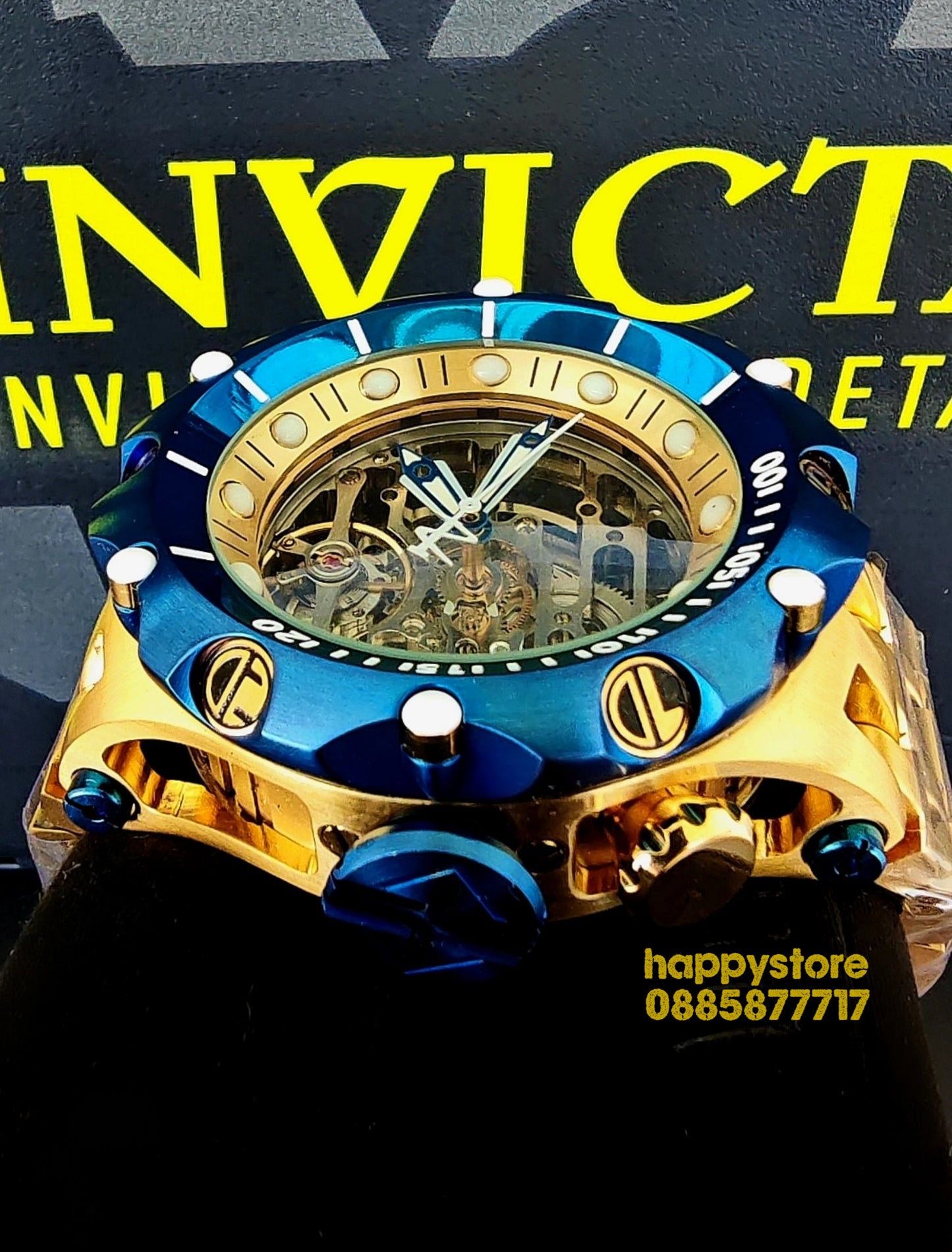 INVICTA Reserve Skeleton automatic Gold 56 mm