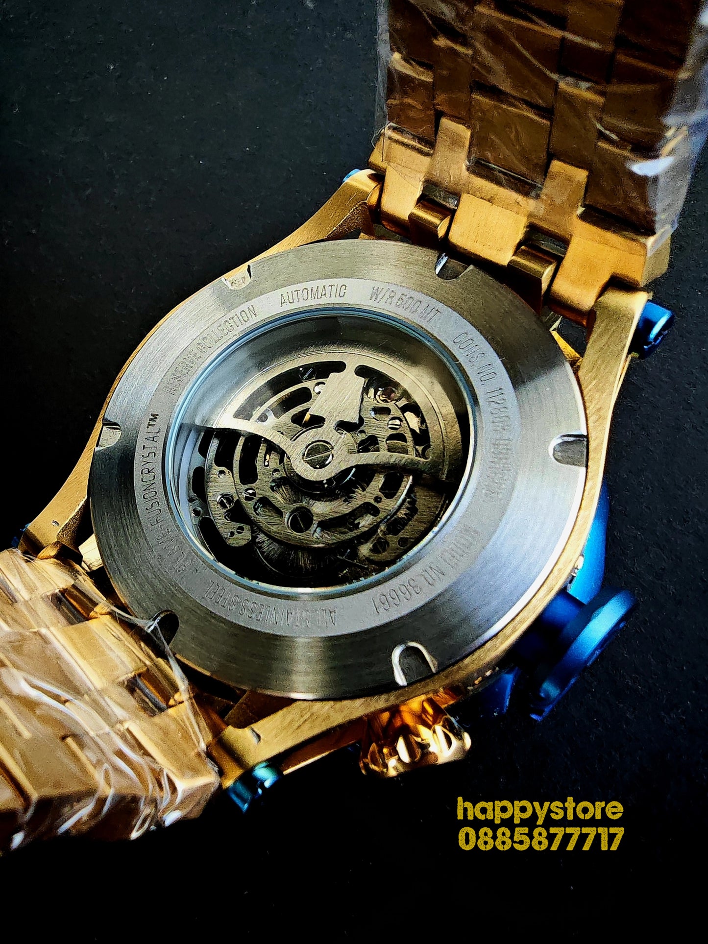 INVICTA Reserve Skeleton automatic Gold 56 mm
