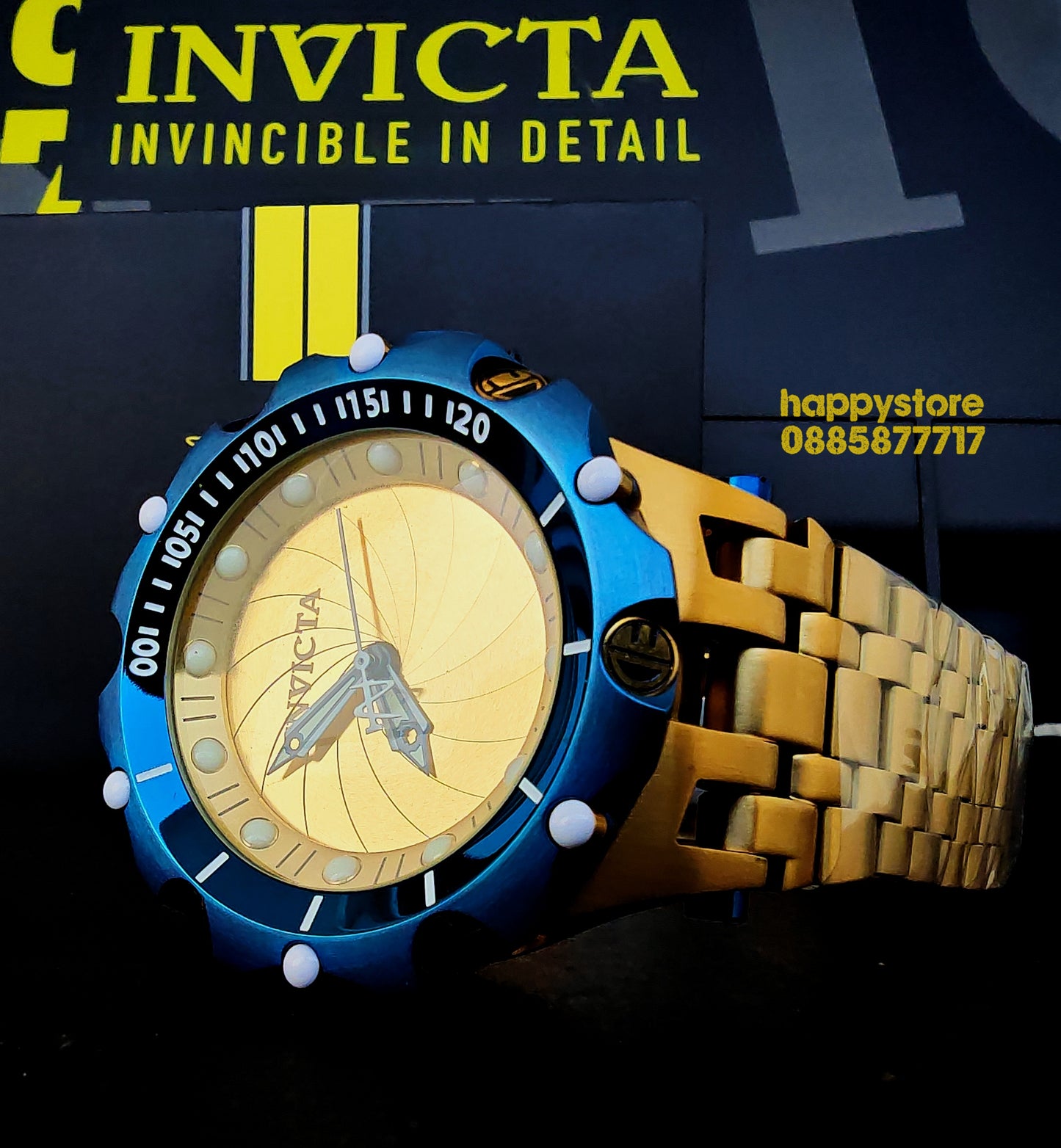 INVICTA Reserve Skeleton automatic Gold 56 mm