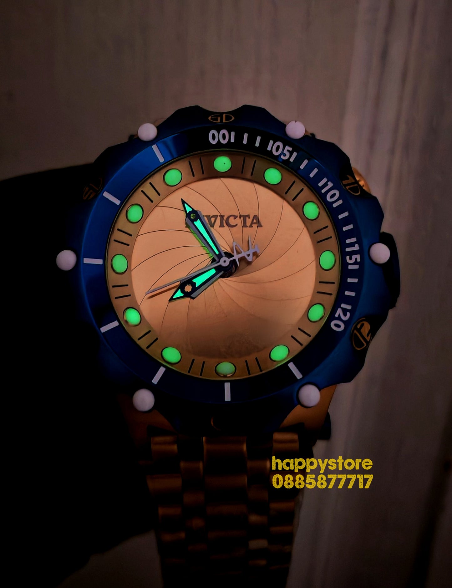 INVICTA Reserve Skeleton automatic Gold 56 mm