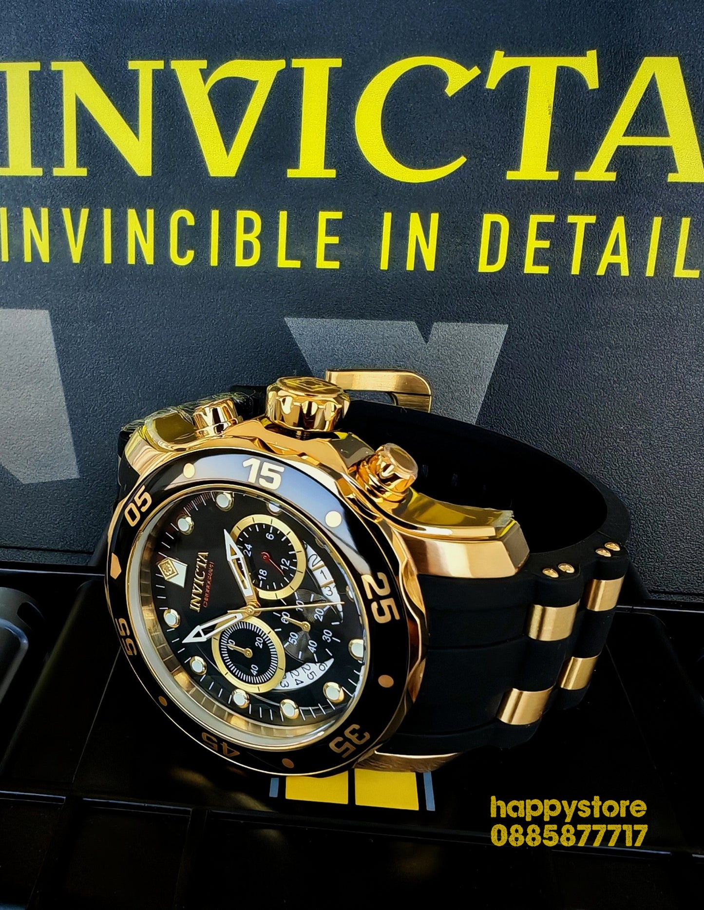 INVICTA Pro Diver SCUBA black/gold 48 mm
