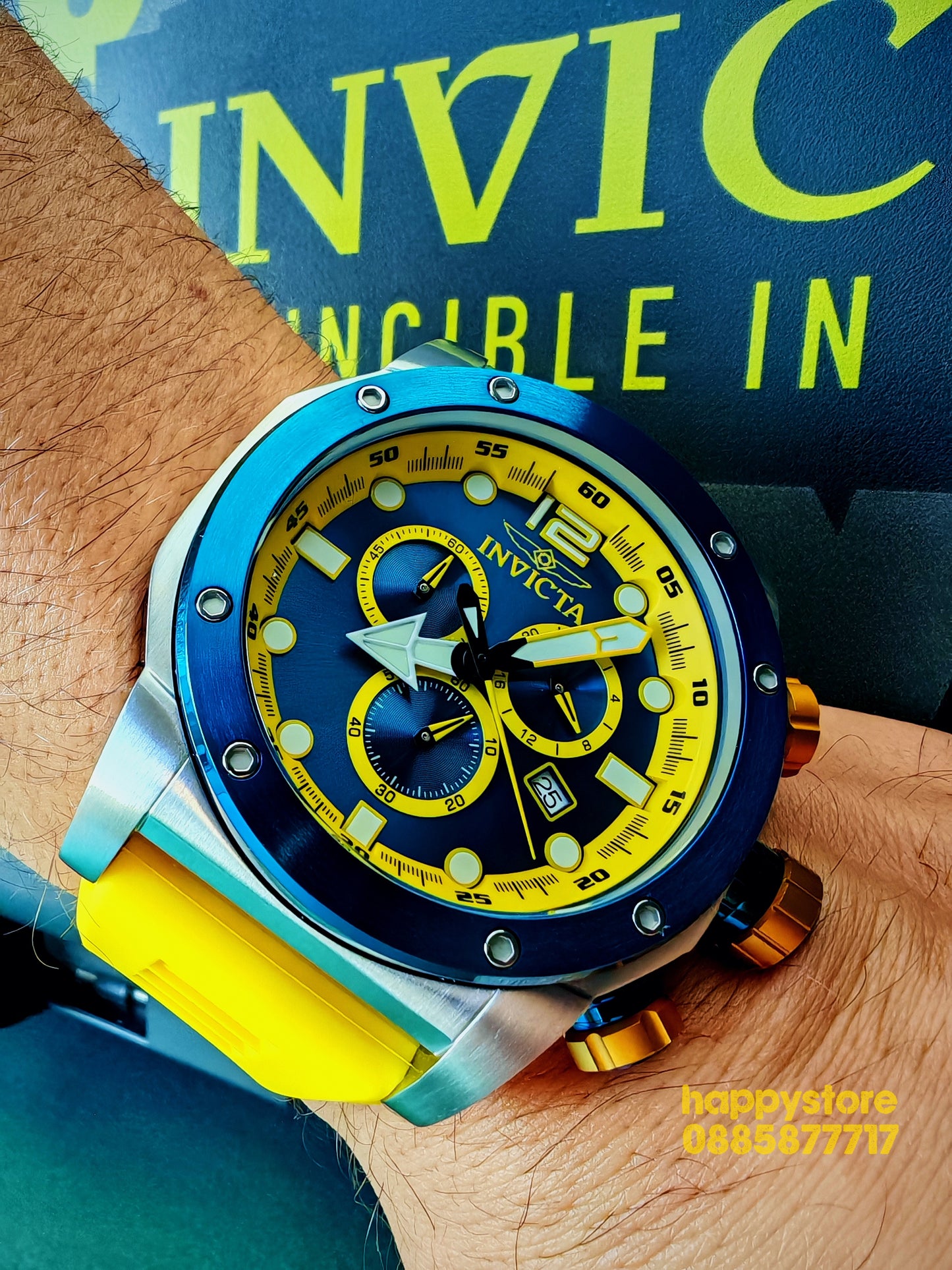 INVICTA Sea Hunter Yellow 52 mm