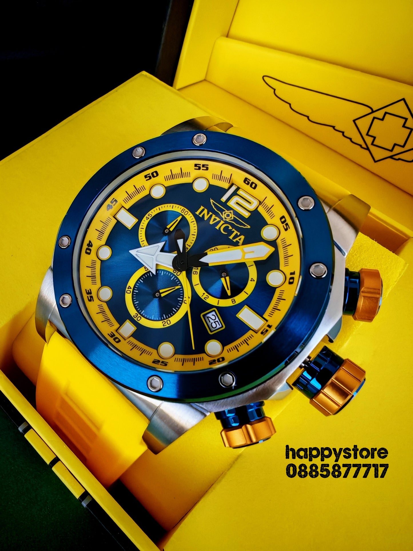 INVICTA Sea Hunter Yellow 52 mm