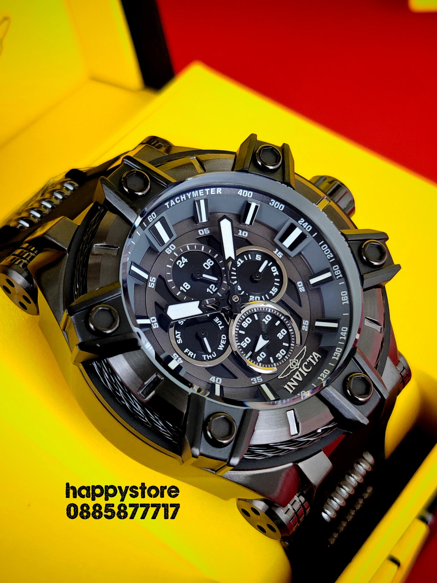 INVICTA Gunmetal Black Light 52 mm