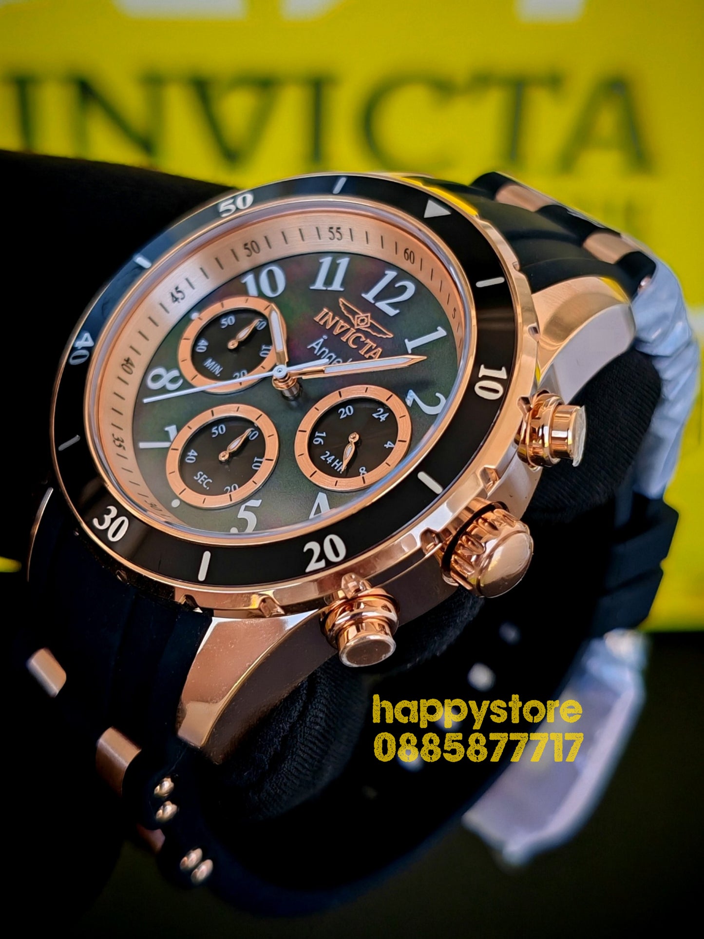 INVICTA Angel Rose gold Black women 40 mm