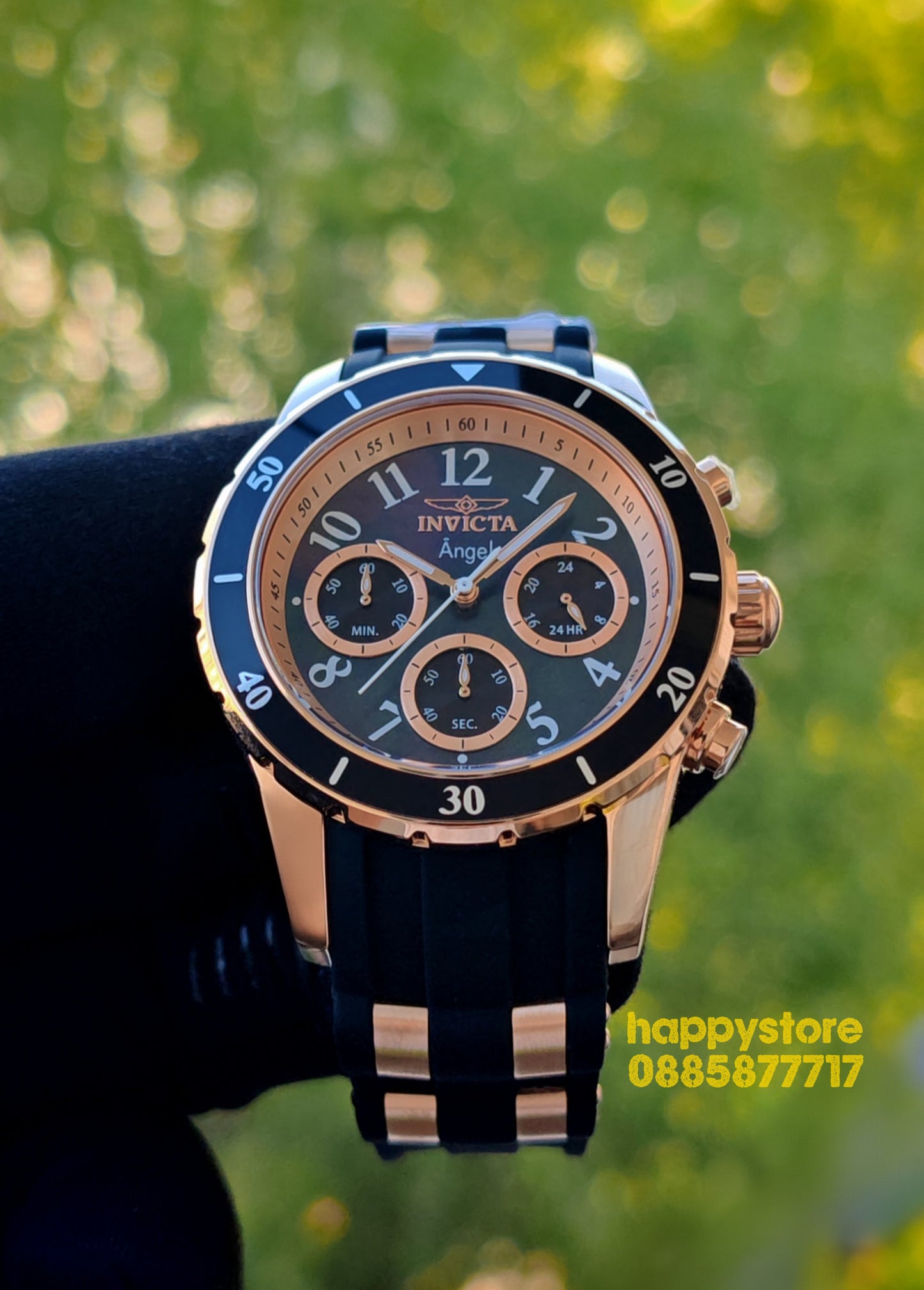 INVICTA Angel Rose gold Black women 40 mm