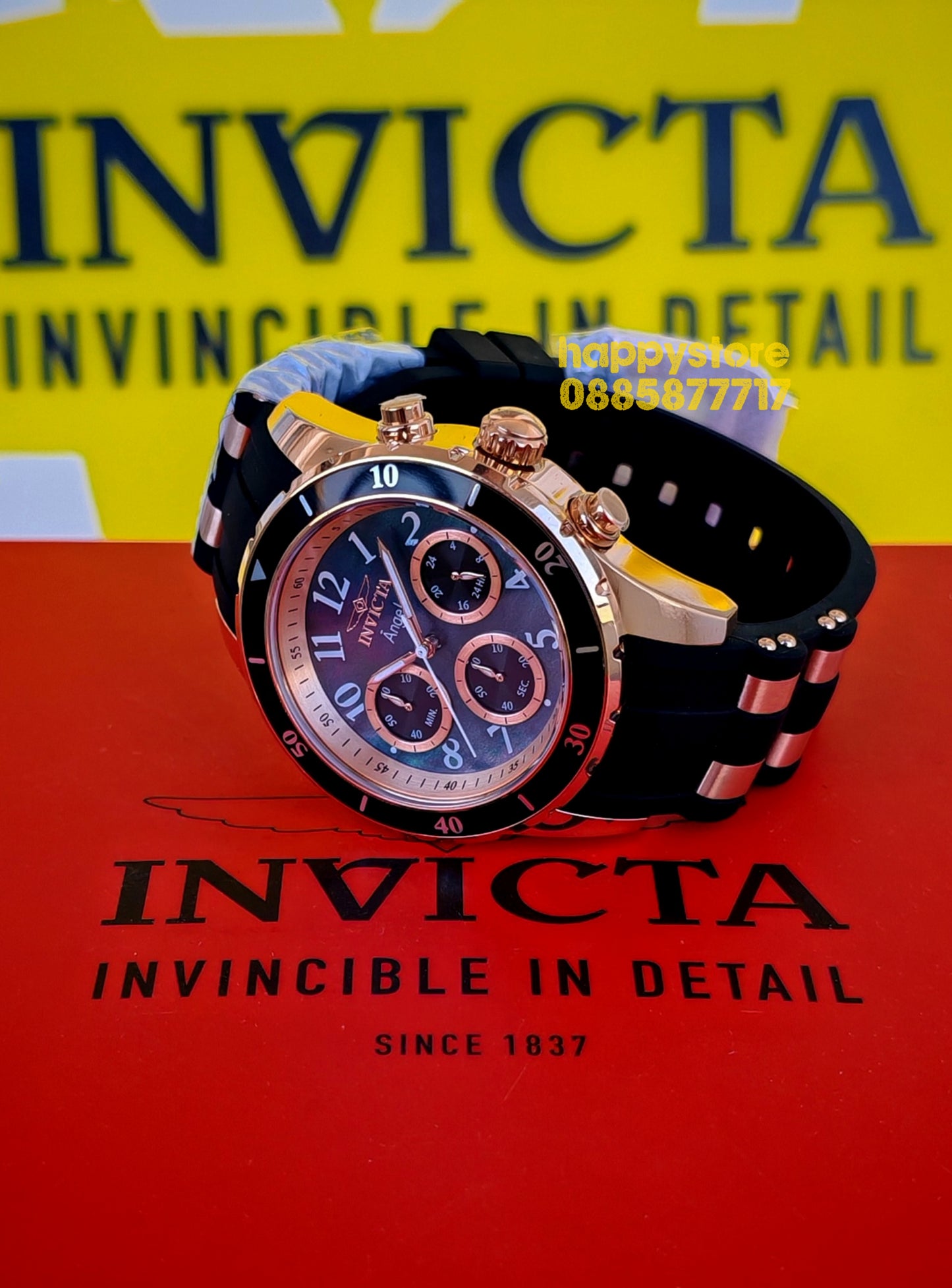INVICTA Angel Rose gold Black women 40 mm