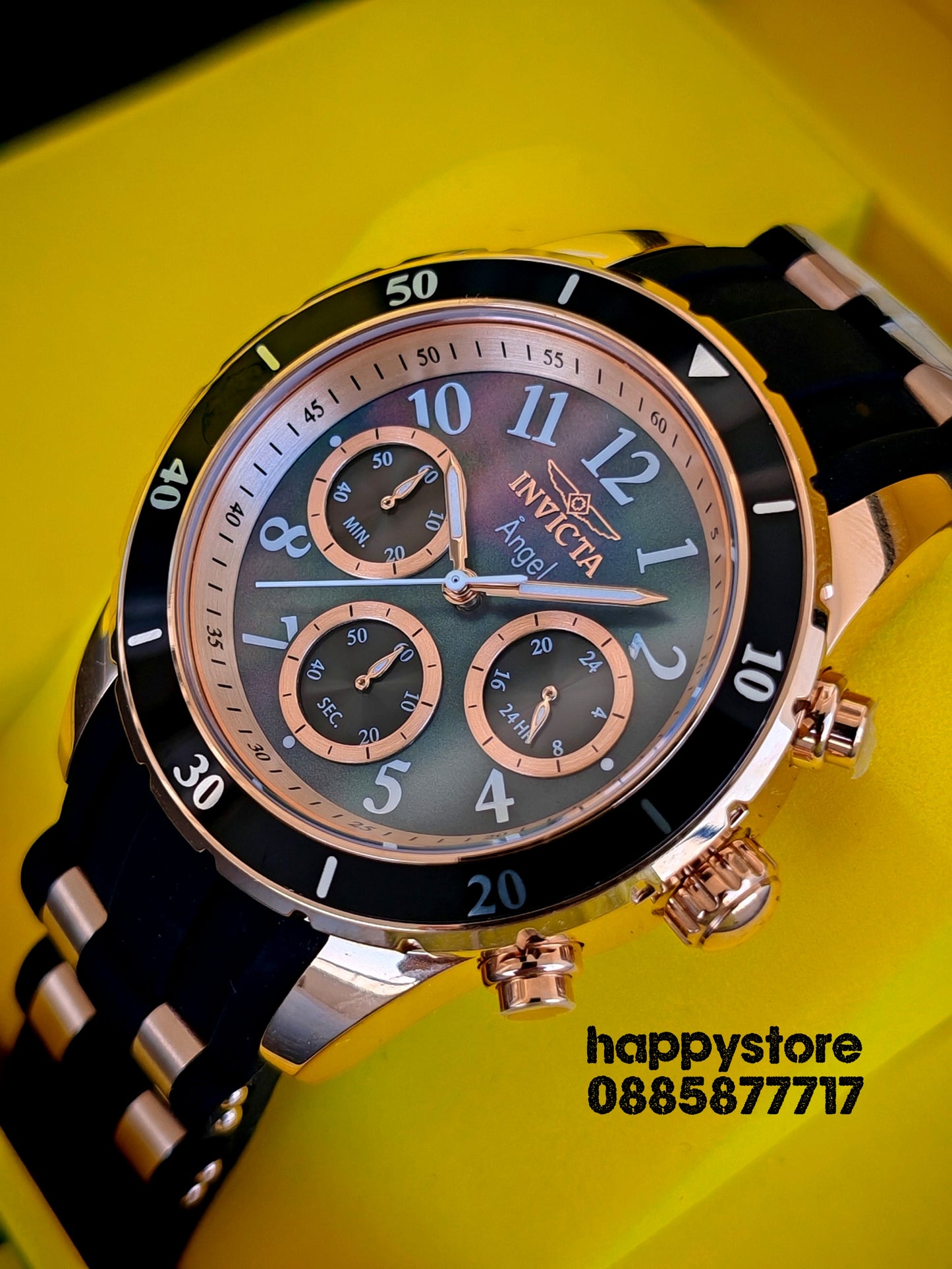 INVICTA Angel Rose gold Black women 40 mm